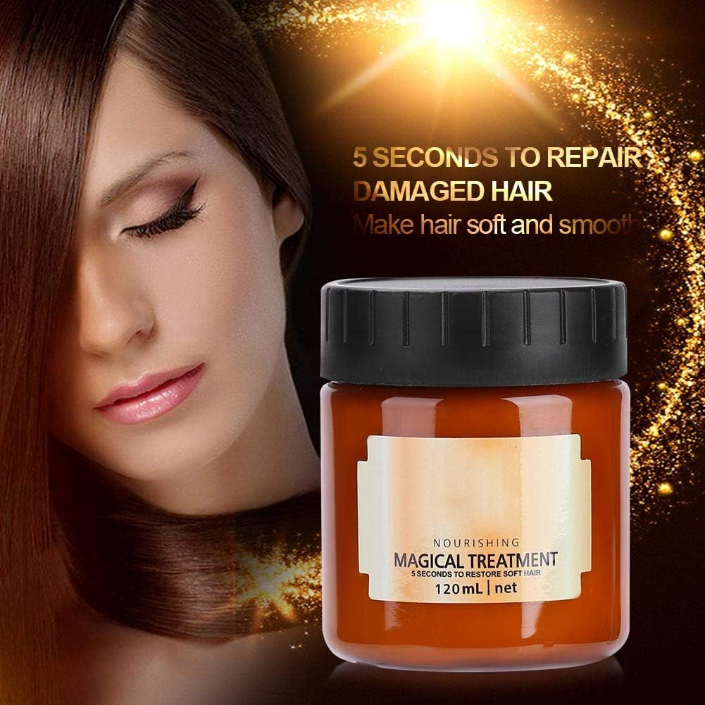 TOUISEDGI Magical Treatment Hair Mask, 120Ml Magical Hair Mask Nourishing Treatment Soft Repair Damage Professional for Hair Salon image number 5