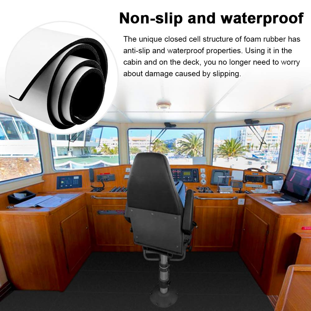 Foam Insulation Neoprene Sheets with Adhesive,Multi-Function Soundproof Large Marine Closed Cell Neoprene Rubber Roll (W：12 Inch T:1/8 Inch L:59 Inch,Black) image number 1