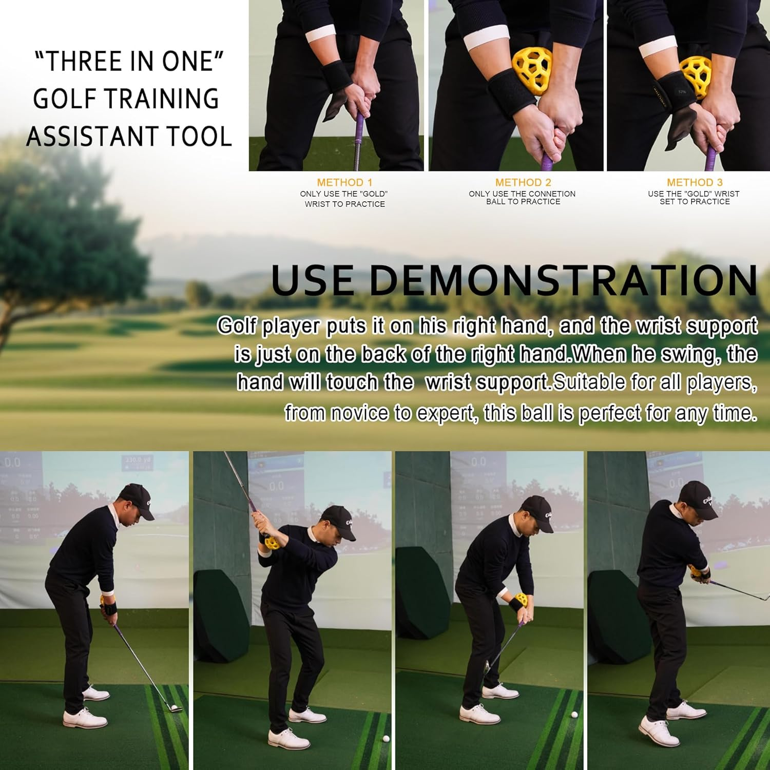 MELE LINKS Golf Trainer Ball, Golf Swing Trainer Ball, Golf Wrist Trainer, Golf Swing Posture Corrector, Smart Ball Golf Training Aid for Golfer Beginner Practice Pro Swing image number 2