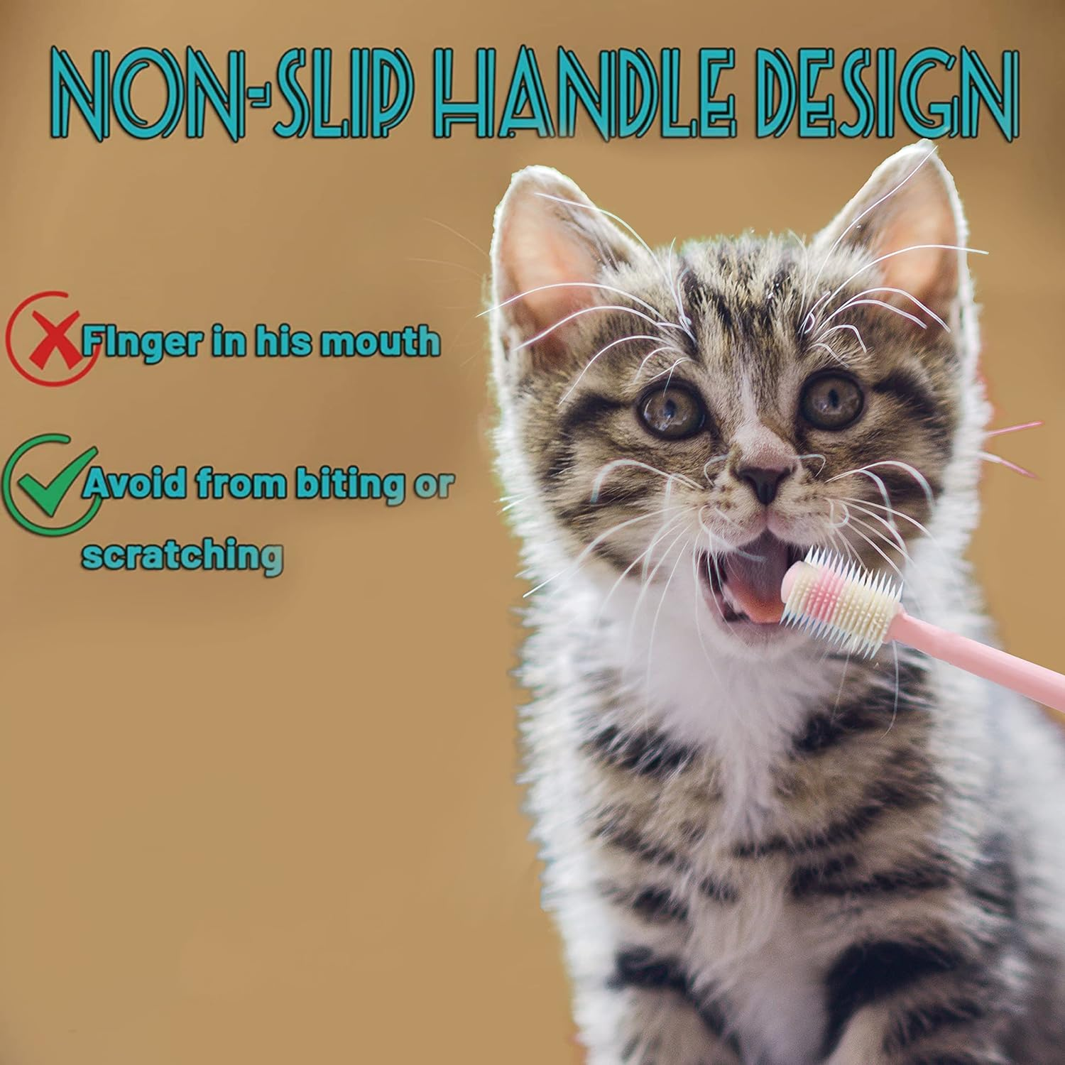 YMPEKA 3Pack Small Dog Toothbrush Cat Tooth Brush Brushing Kit Pet Toothbrush Cat Dental Care,Deep Clean Acne Chin Treatment Suction Cup 360 Degree Silicone Pet Toothbrush, for Cats Dogs image number 4