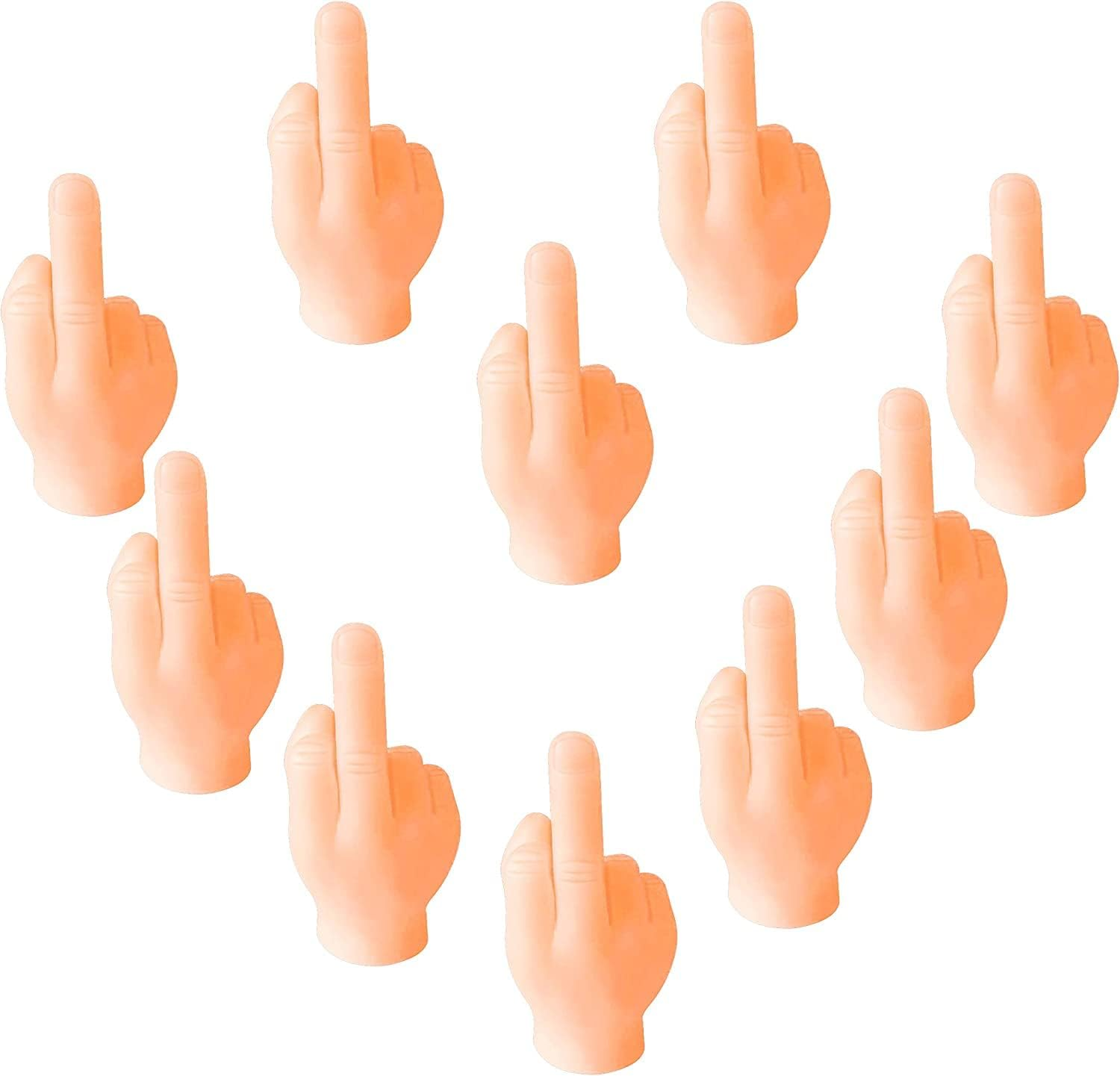 10 Pcs Middle Finger Puppet, Mini Finger Hands Funny Hand Puppet for Game, Halloween, Christmas, Funny Hand Accessories image number 5