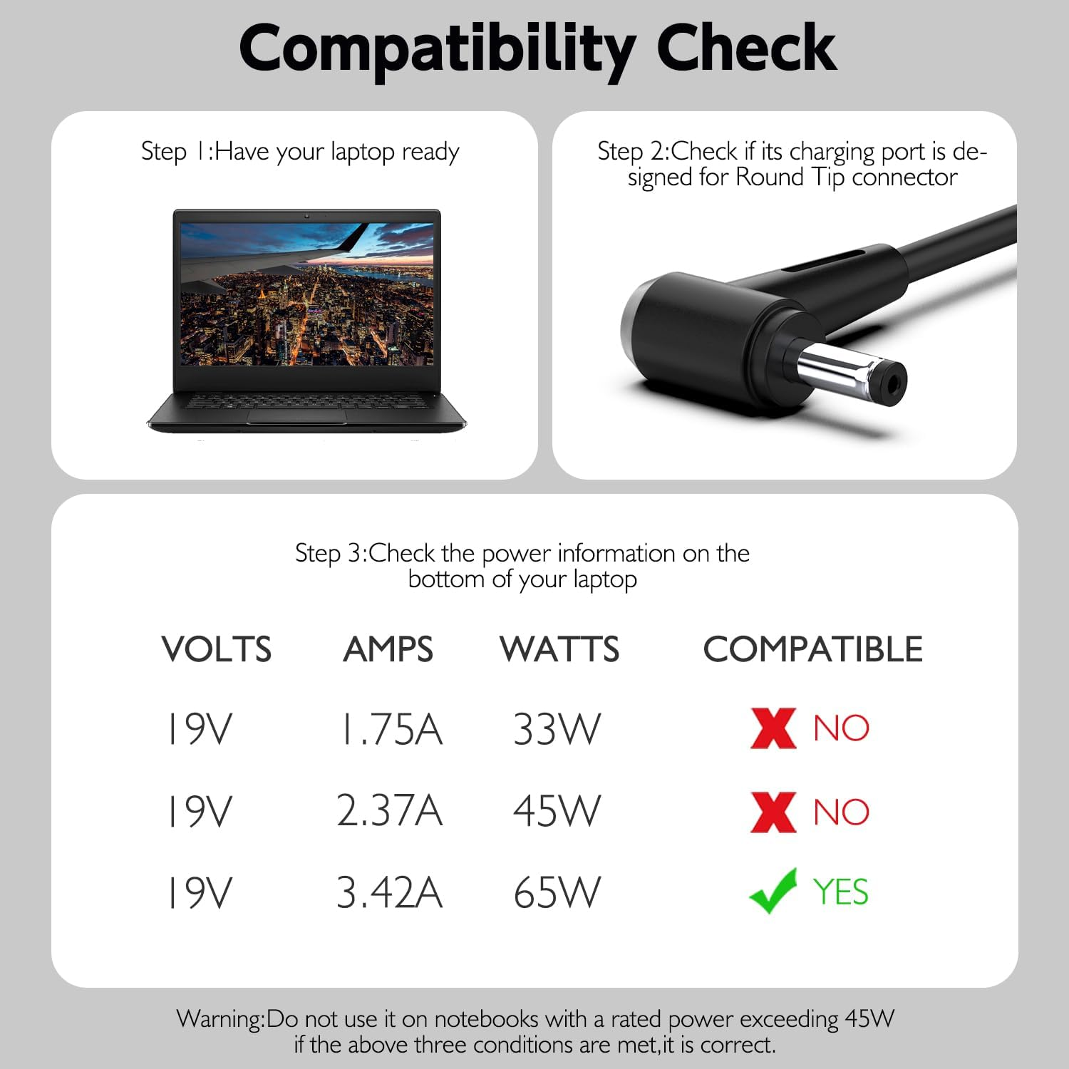 Charger for Lenovo Laptop 65W Power Adapter for Lenovo Ideapad 3 5 310 310S 320 320S 330 330S S145 S340 S540 V155 V145 L340 C340 Flex 4 5 6 Yoga 510 520 720 Adlx65Clge2A Adlx65Ccge2A [4.0Mm*1.7Mm] image number 6