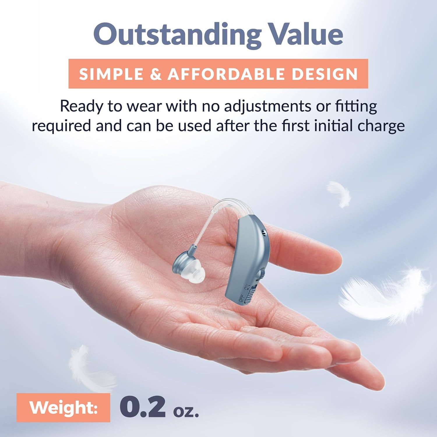 Medca Digital Hearing - Personal Hearing Enhancement Sound with Extended over 500Hr Battery Life, Modern Blue image number 3