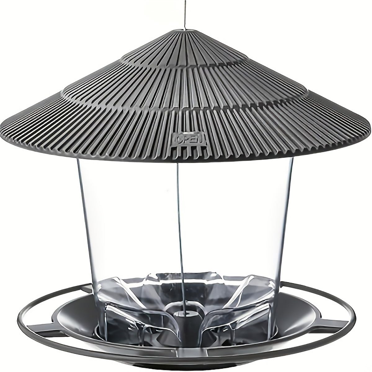 AIMALL Outdoor Hanging Bird Feeder 7.09X6.5In Plastic Feeder for Garden Yard Balcony, Automatic Bird Feed Dispenser with Multiple Feeding Ports