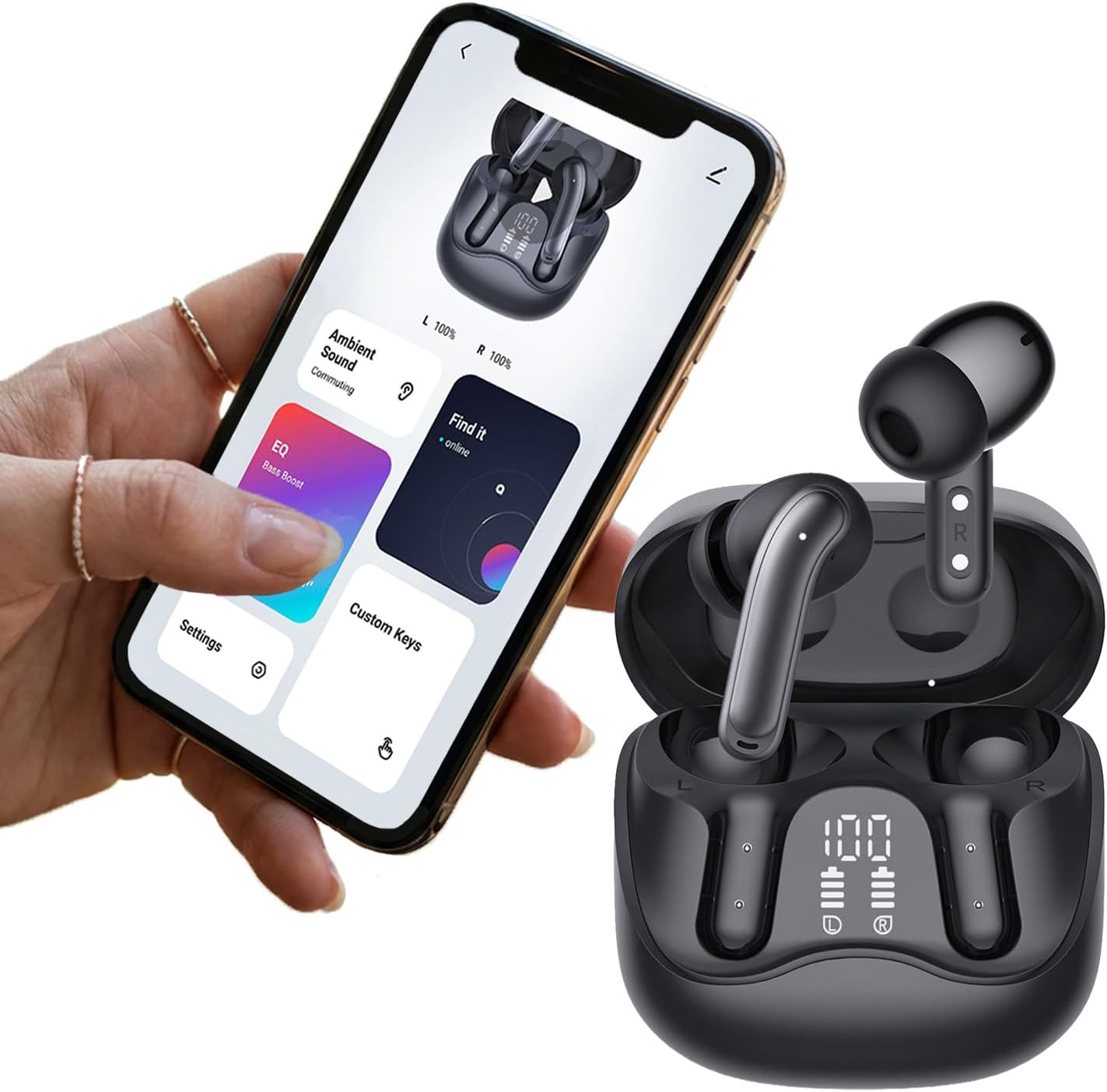 Audiocore Wireless Headset AC591 PRO - Hybrid ANC ENC 6 Microphones 33H Battery Bluetooth 5.4 Intelligent App Mono Mode Adjustable Equalizer Immersive Sound image number 2