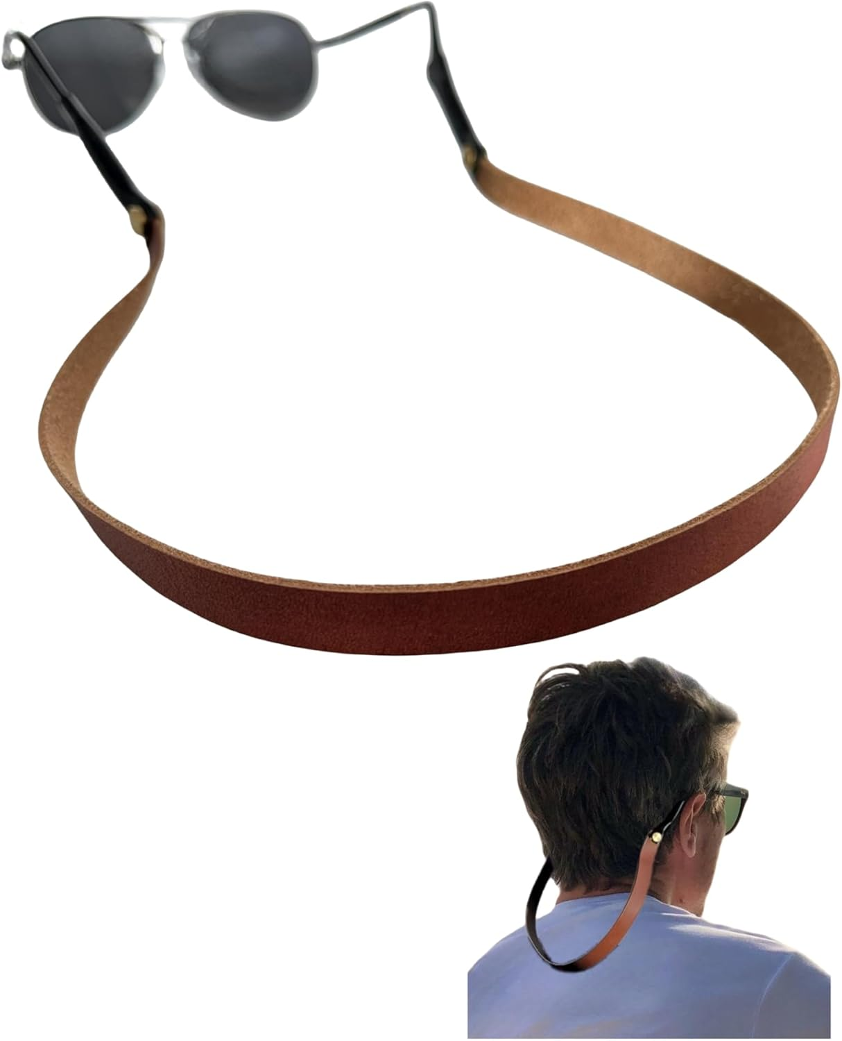 Full-Grain Leather Glasses Strap Handmade Sports Sunglasses Eyeglasses Holders around Neck Gifts for Men Women