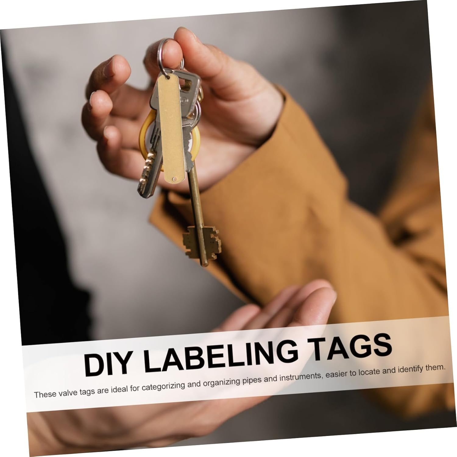 LAPYAPPE 10Pcs Key Tags Blank Luggage Labels for DIY Tear Resistant Keychain Identification Tags Convenient Portable for Travel and Decoration image number 4