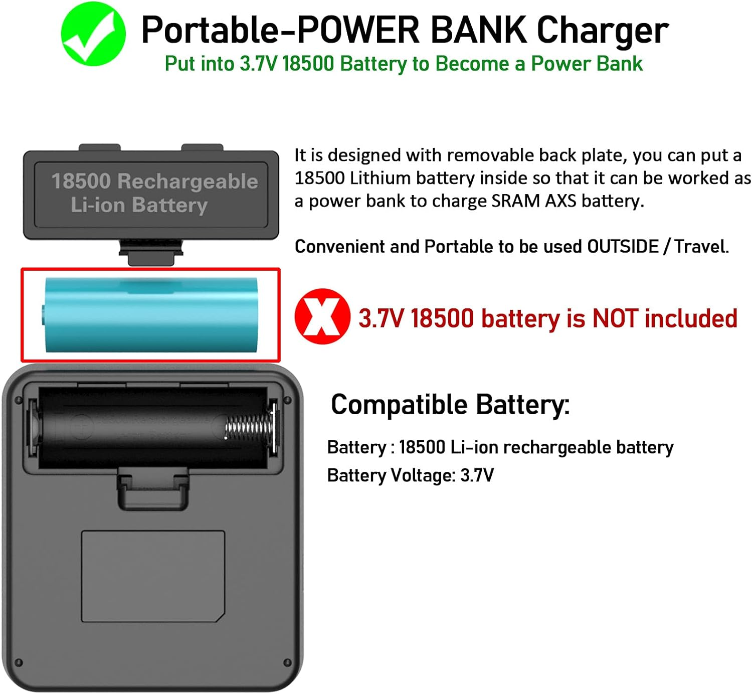2 -Port Battery Charger for SRAM Etap AXS GX Rival XX1 X01 Battery [Front/Rear Derailleur] image number 4