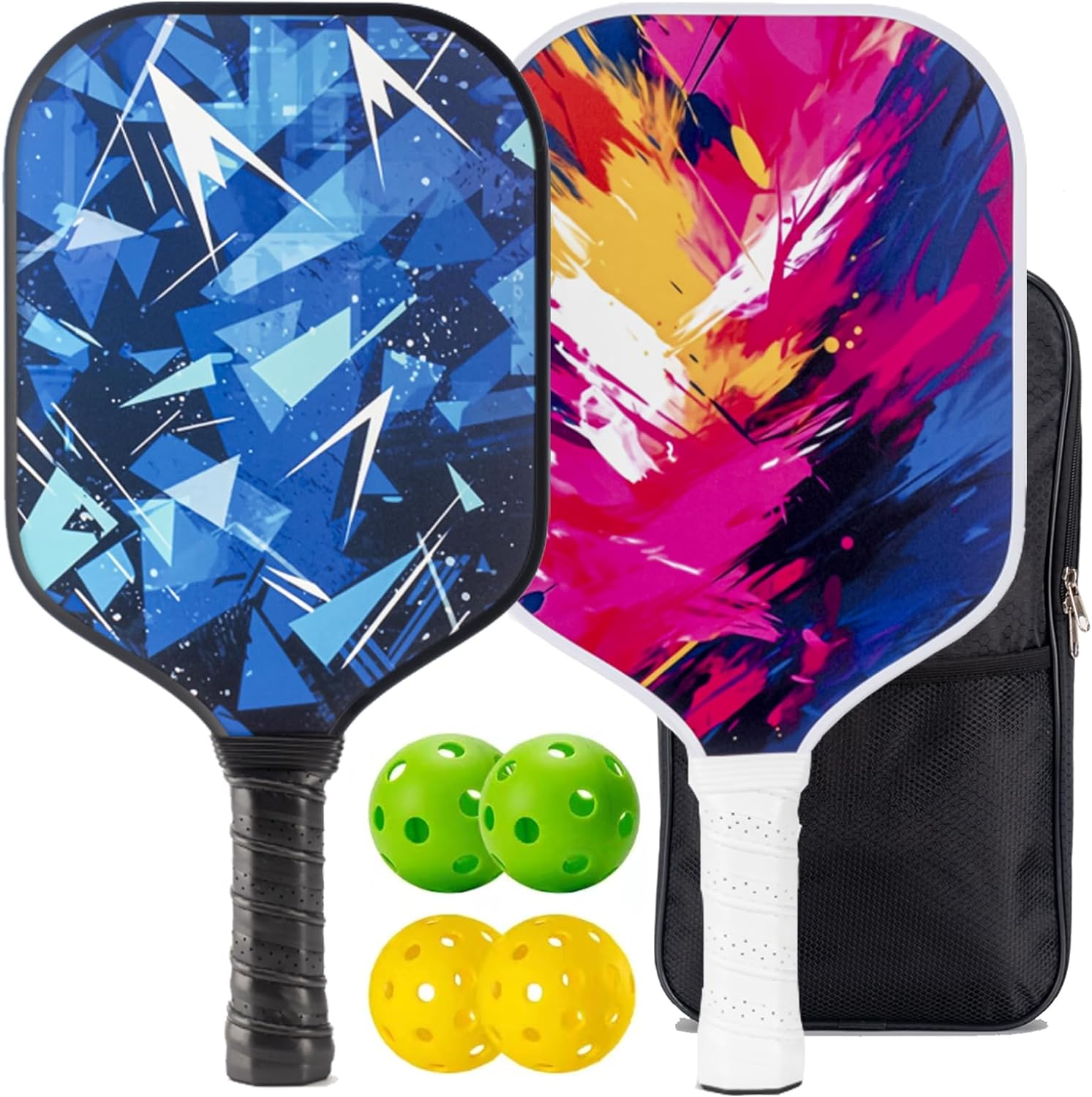 Toplive Pickleball Paddle Set of 2 - Lightweight Fiberglass Pickleball Rackets with Ergonomic Grip, Indoor & Outdoor Balls, and Carry Bag &ndash; Durable & Beginner Friendly image number 5