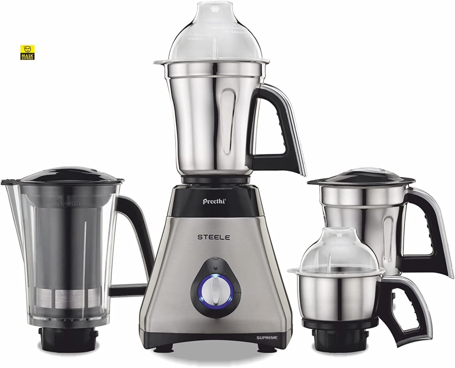 Mask Express Australia Preethi Brand Steele Supreme 750W Mixer Grinder - Sydney Stock image number 4