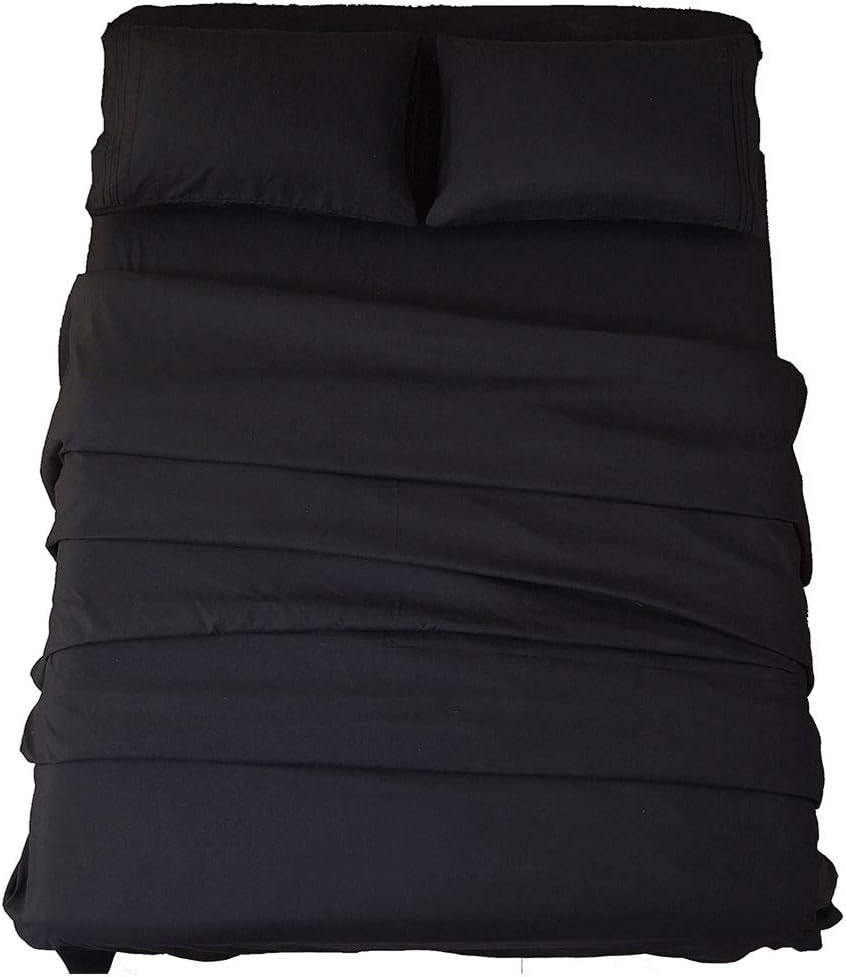 SONORO Kate Bed Sheet Set Super Soft Microfiber 1800 Thread Count Luxury Egyptian Sheets 16-Inch Deep Pocket，Wrinkle and Hypoallergenic-4 Piece (Spa Blue, Queen)