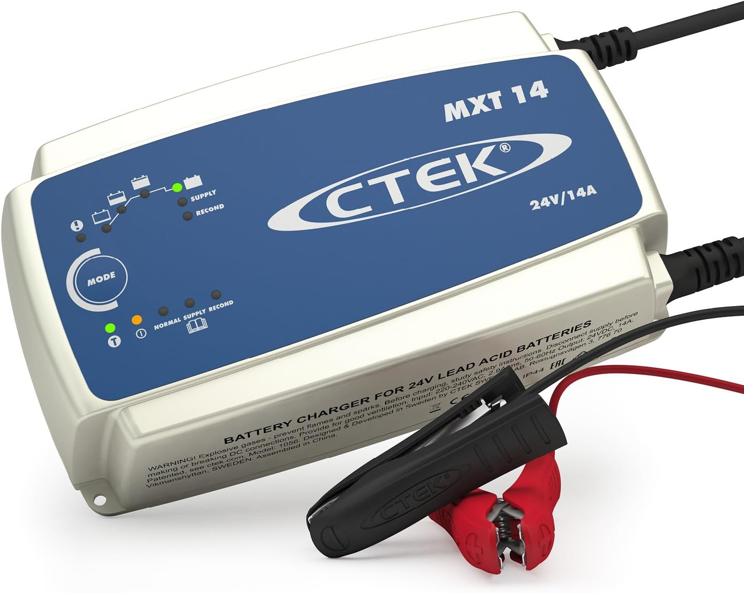 CTEK MXT 14 Professional 8-Stage Smart Battery Charger, 24V, 14A