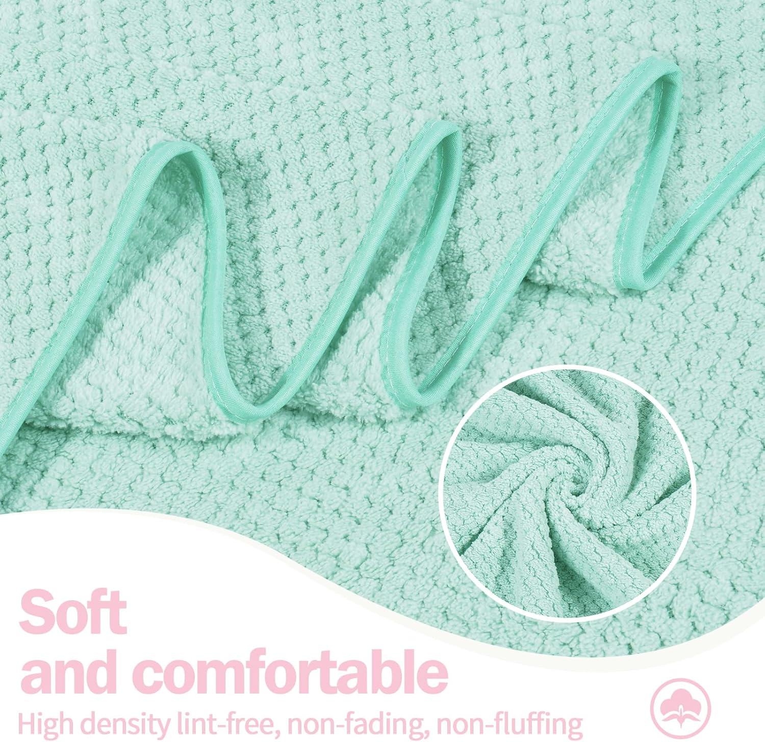 YURIRIA Bathroom Towels 2 Pack Ultra Soft Water Absorbent Towel Set for Quick Drying Microfiber Towels in Bathrooms, Beach, Swimming Pool, Gym, and Spa Centers (Pink+Green) - Dark Coffee+Green image number 7