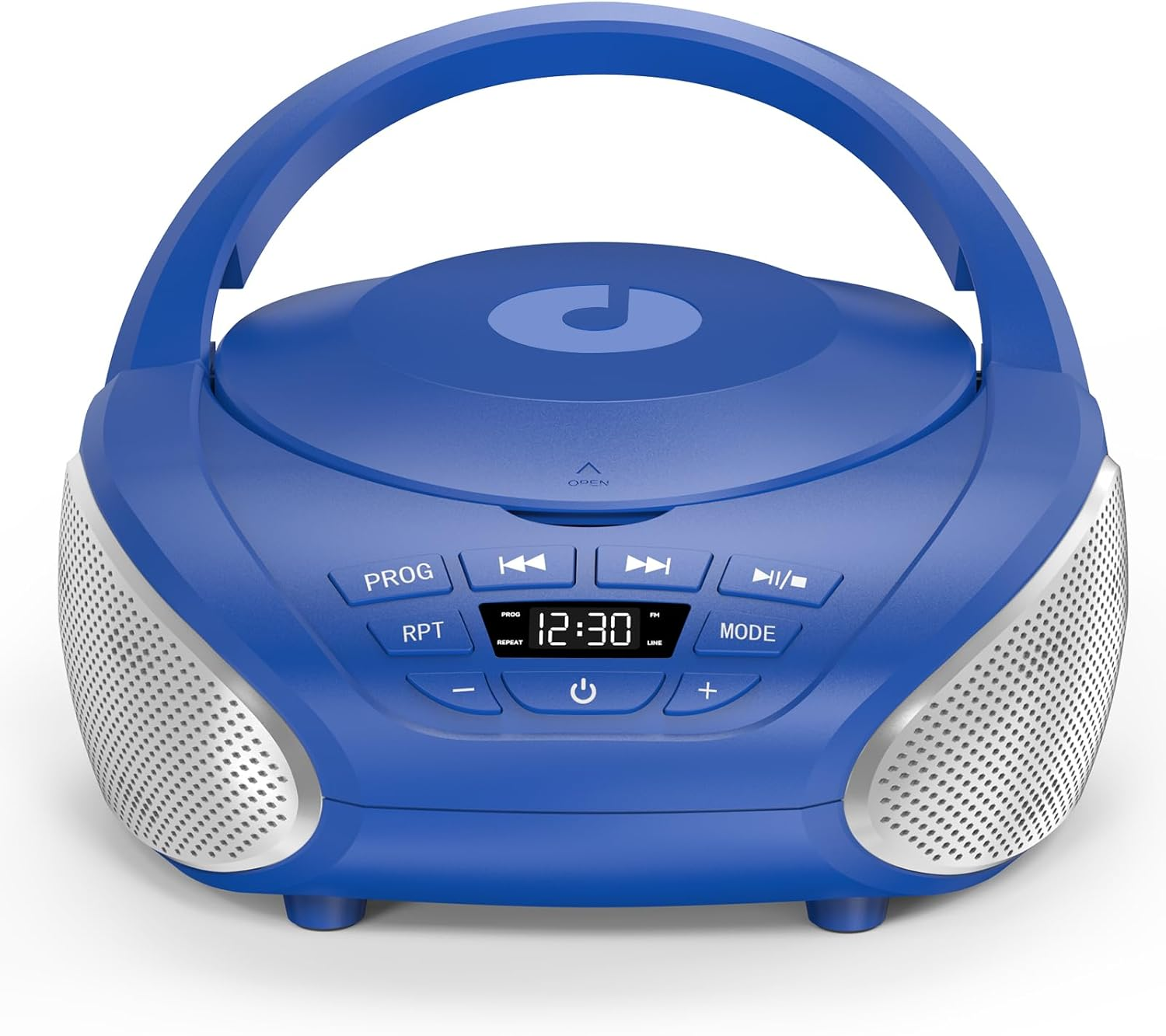 Gueray CD Player Boombox Stereo Sound Speaker with Bluetooth AM/FM Radio USB MP3 Playback 3.5Mm AUX Input Headphone Jack LCD Display(Blue+Silver)