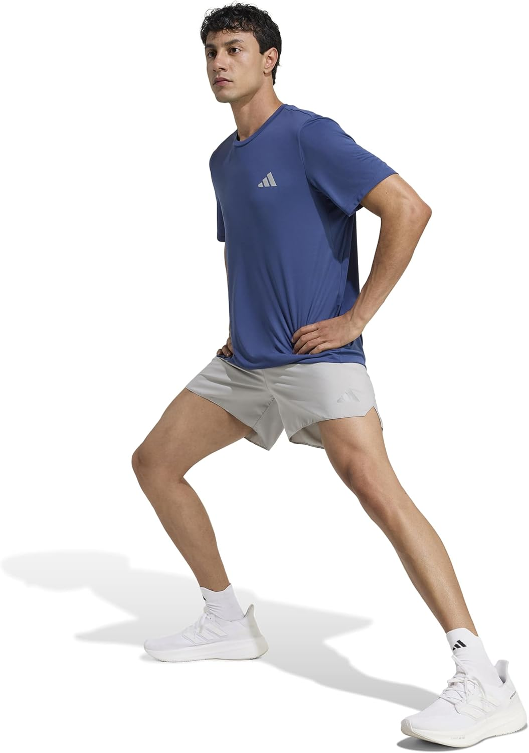 Adidas Men'S Shor QY036 Running Essentials Shorts, Medium Gray Heather (JZ7766)