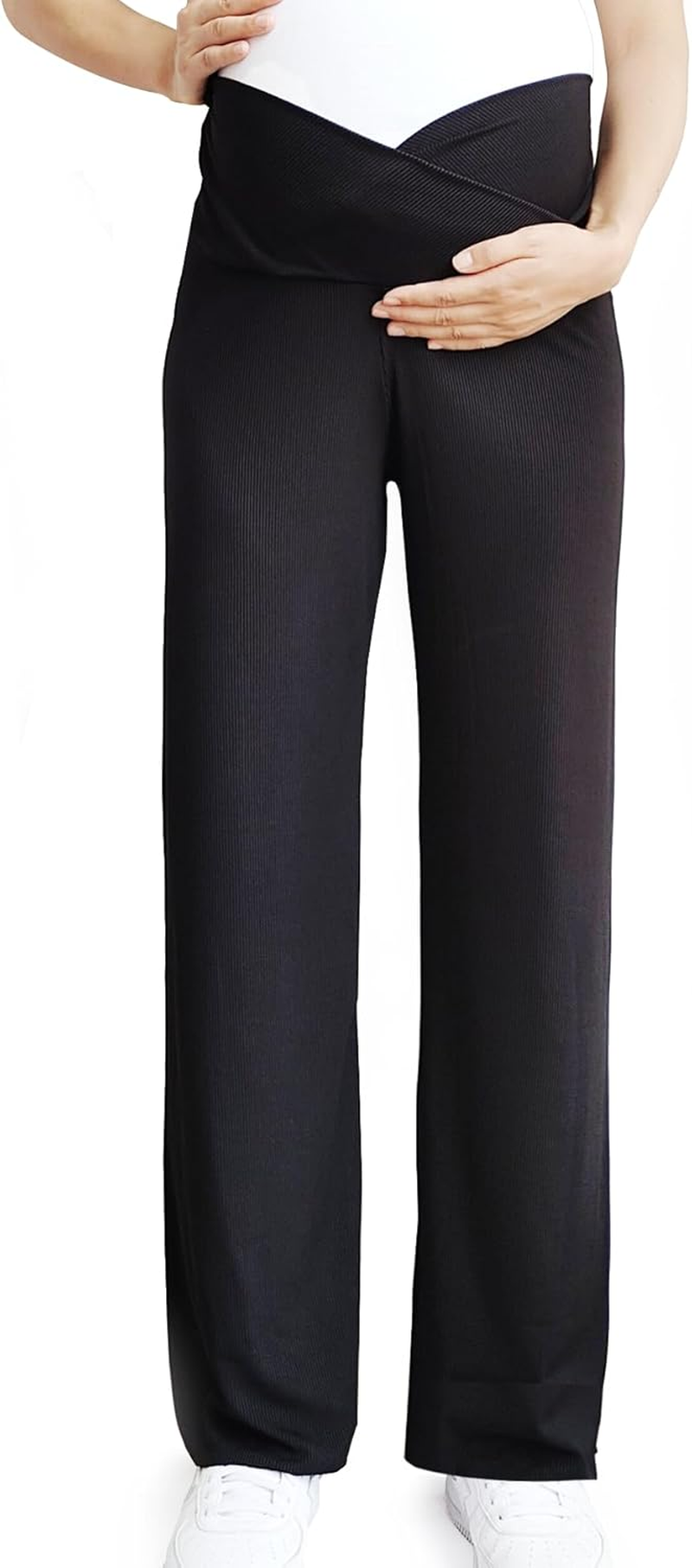 Umstandshose Weitem Bein, Damen Schwangerschaft Sommer L&auml;ssige Lockere Lange Hose, Umstandshose F&uuml;r Arbeits Workout Lounge Hosen Bequem image number 4