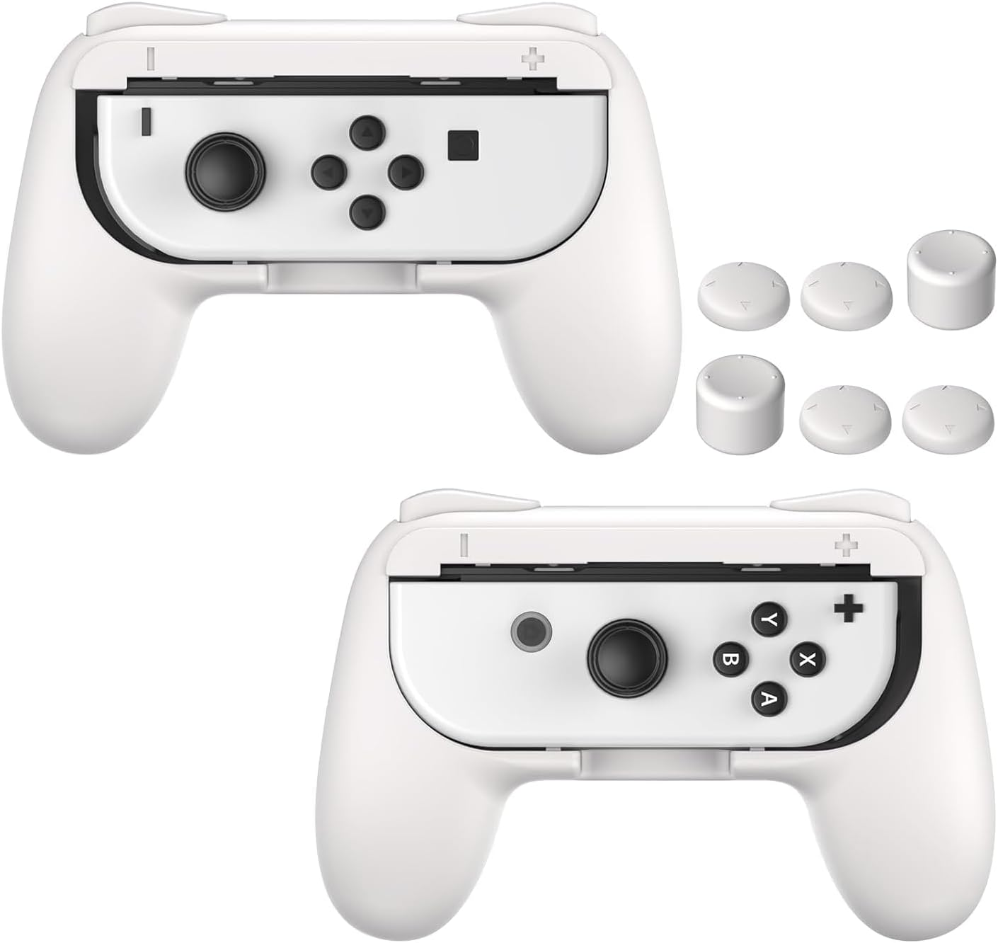 ZONEY Grips Compatible with Nintendo Switch Joy-Con&Switch OLED Model, Wear-Resistant Handle Kit Gamepad Replacement for Nintendo Switch Joy Cons &Switch OLED Model for Controller (Black)