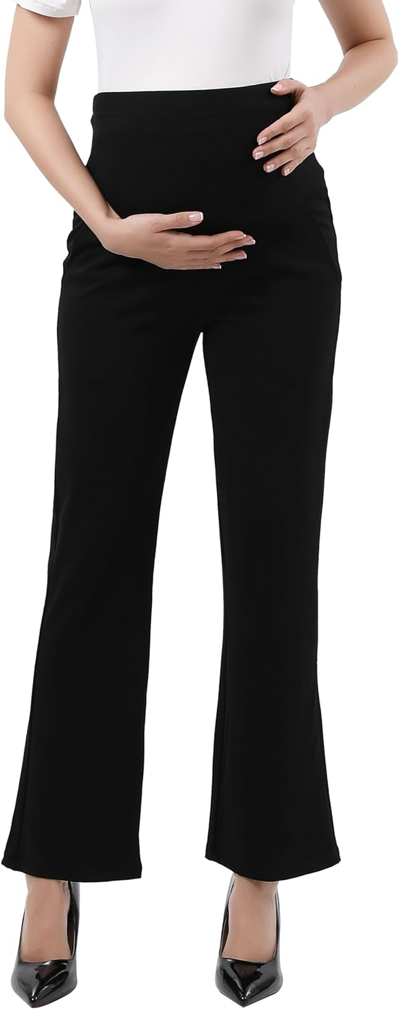 Maternity Pants Comfortable Stretch Over-Bump Women Pregnancy Casual Capris for Work image number 3