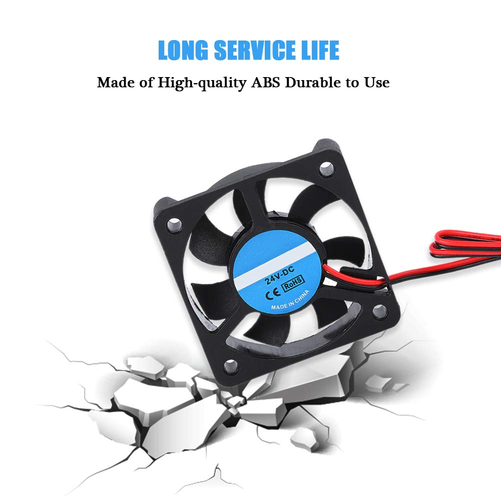 XUMIUZIY 24V Cooling Fan for 3D Printers, 5Cm, 30Db, 8-14CFM, 4000-6500 RPM, 2-Pin Connector, Forced Air Cooling, Compatible with Printers image number 5