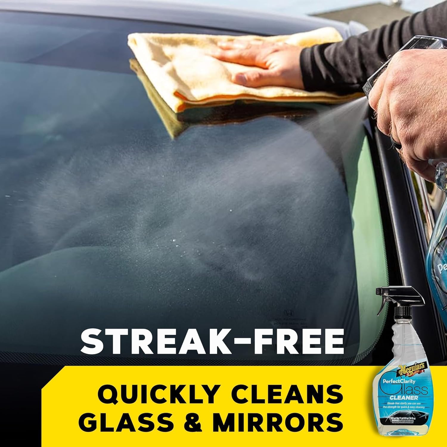 Meguiar'S Perfect Clarity Glass Cleaner - Keep Windows, Windscreens, and Mirrors Gleaming with a Premium Anti-Hazing Formula That Leaves a Superior Streak-Free Finish image number 4