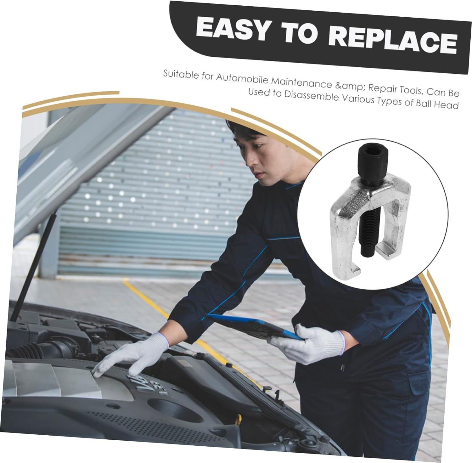 Gatuida Car Ball Joint Puller Automotive Repair Tool Ball Joint Separator Yoke Puller image number 1