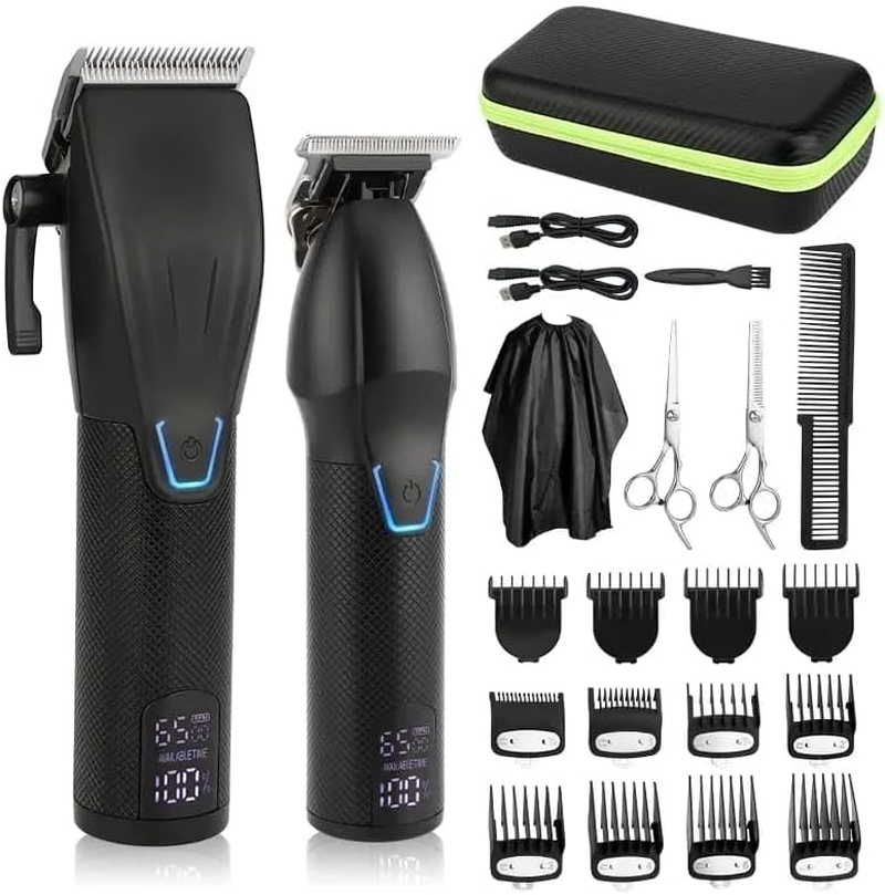 OZK Professional Hair Clipper Trimmer Set - Carbon Steel Blade - Cordless Barber Clipper LED Display - Beard Trimmer Men - 1 Count image number 3