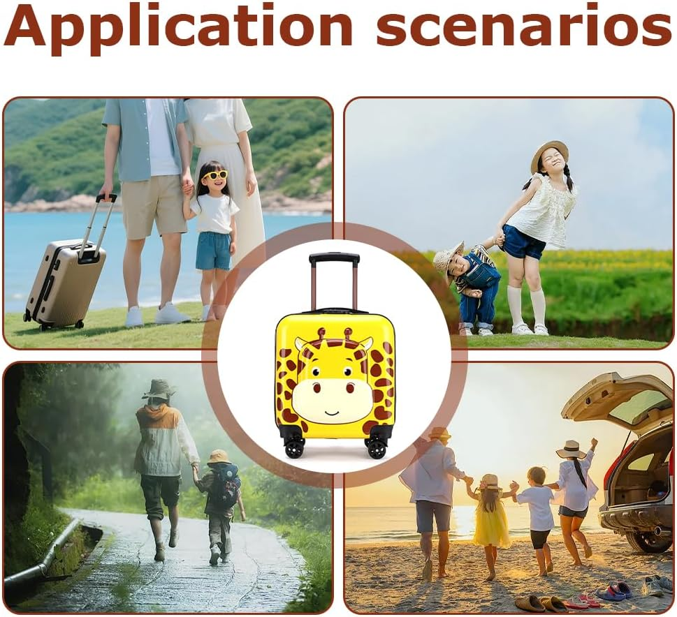 18 Inch Luggage, Wheel Luggage with Travel Quiet Spinner, Roller Case with 360 Rotation, Suitcase with Cartoon Pattern for Travel, 37 * 23 * 43 Cm (Cute) image number 4