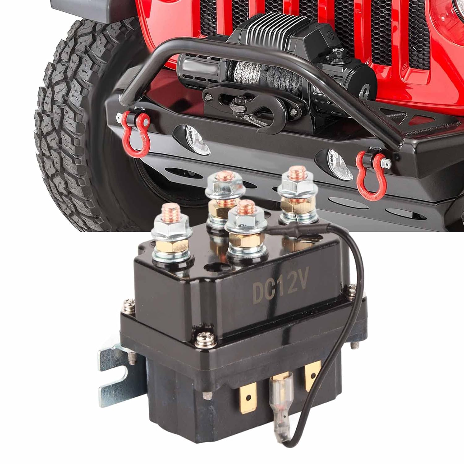 250A Winch Solenoid Relay Contactor 12V for AUT UTV SUV 3000-5000Lbs Winches