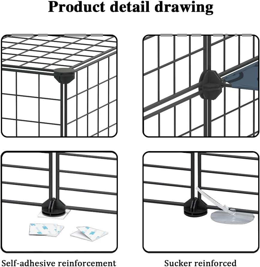 Ricjurzzty Cat Cage Indoor DIY Pet Playpen Detachable Metal Small Animal Cage Wire Ferret Cage Indoor Cat Kennels for Kitten Puppy Bunny (2 Tier) image number 2