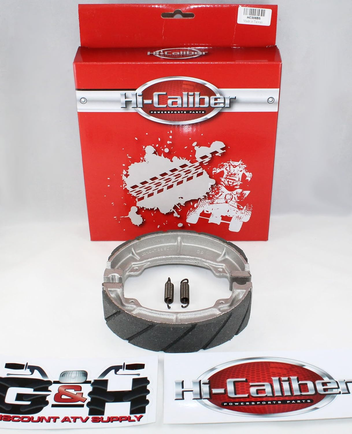 QUALITY WATER GROOVED FRONT & REAR Set of Brake Shoes and Springs for the Honda ATC 200 200M 200E 200ES M E ES BIG RED, ATC 125M, 185 185S 3-Wheel Atvs image number 1