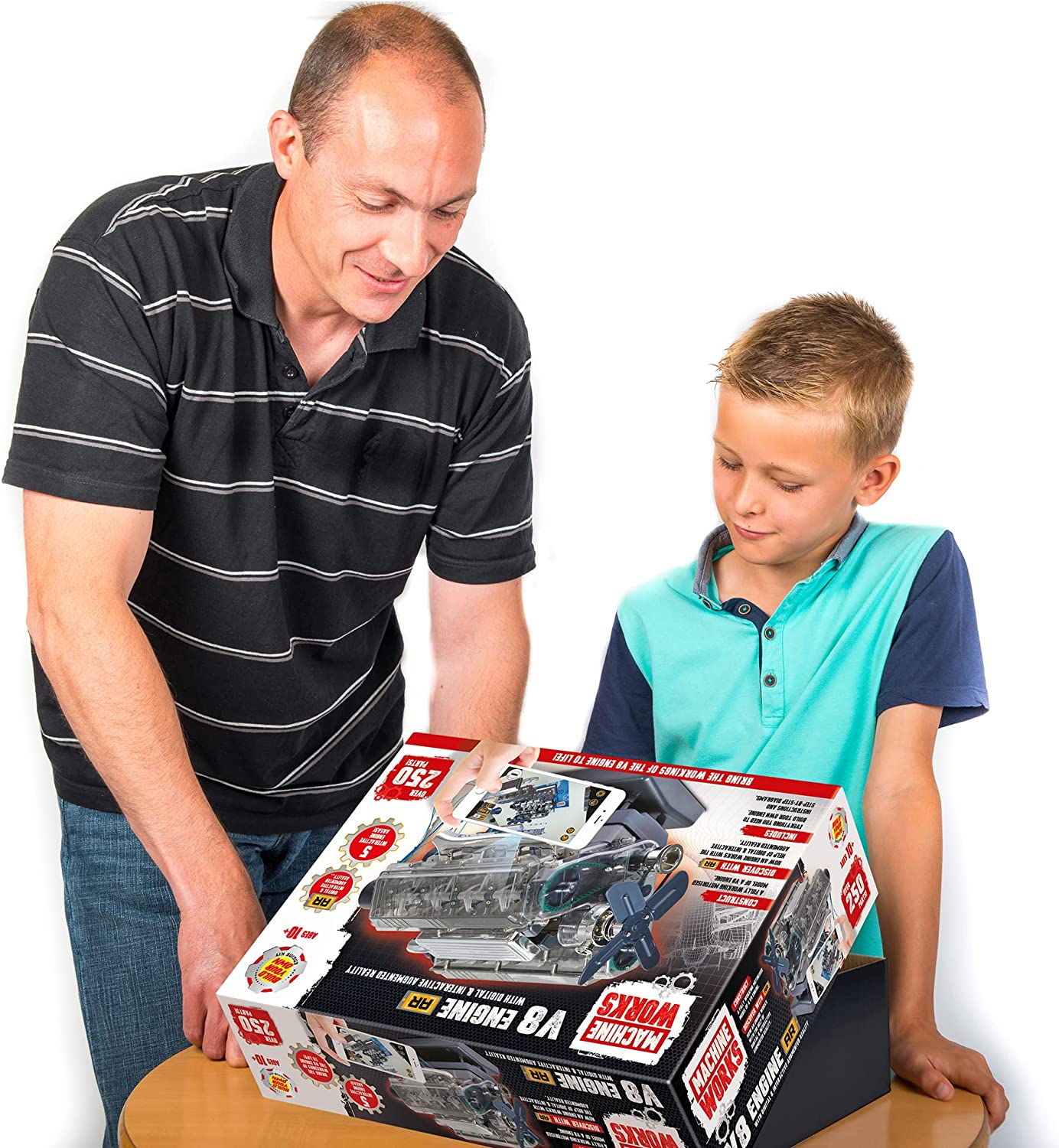 Machine Works V8 Engine Model Kit Build Your Own Motorized Engine with Moving Parts & Sound, STEM Educational Toy for Kids Age 10+ image number 6