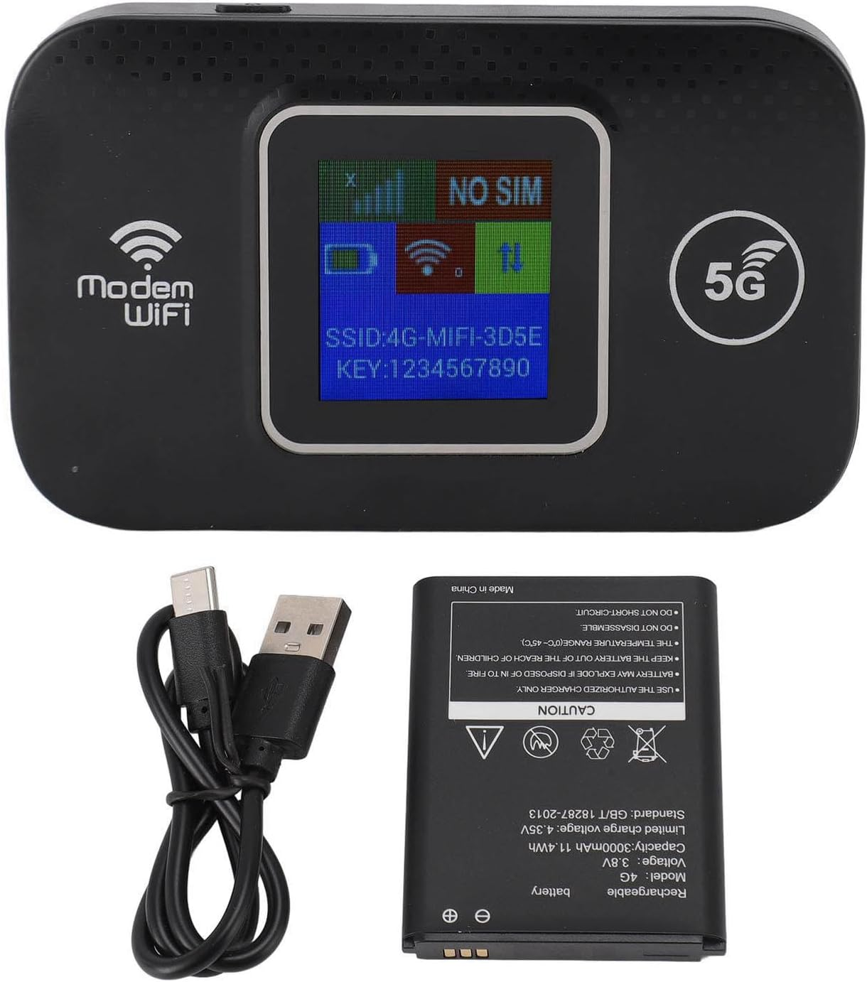 CHICIRIS 4G Portable Wifi Router, 4G LTE Portable Wifi Router Fast 300Mbps Sharing up to 10 Wifi Devices for Europe with LCD Display image number 6