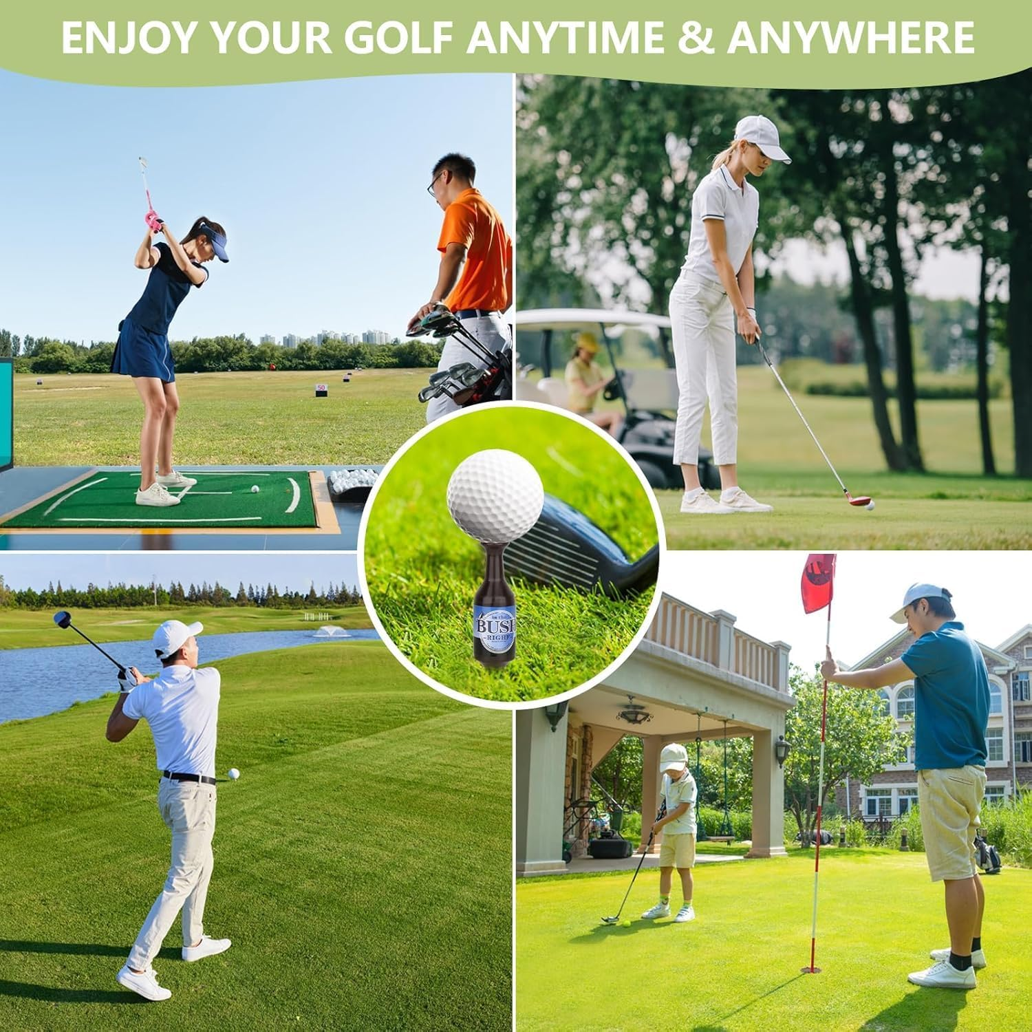 Personalised Golf Tees Mini Beer Bottle Golf Tees 6-Pack - Novelty Golf Accessories with Unique Bottle Design, Durable Plastic Tees for Social Games & Gifts image number 3