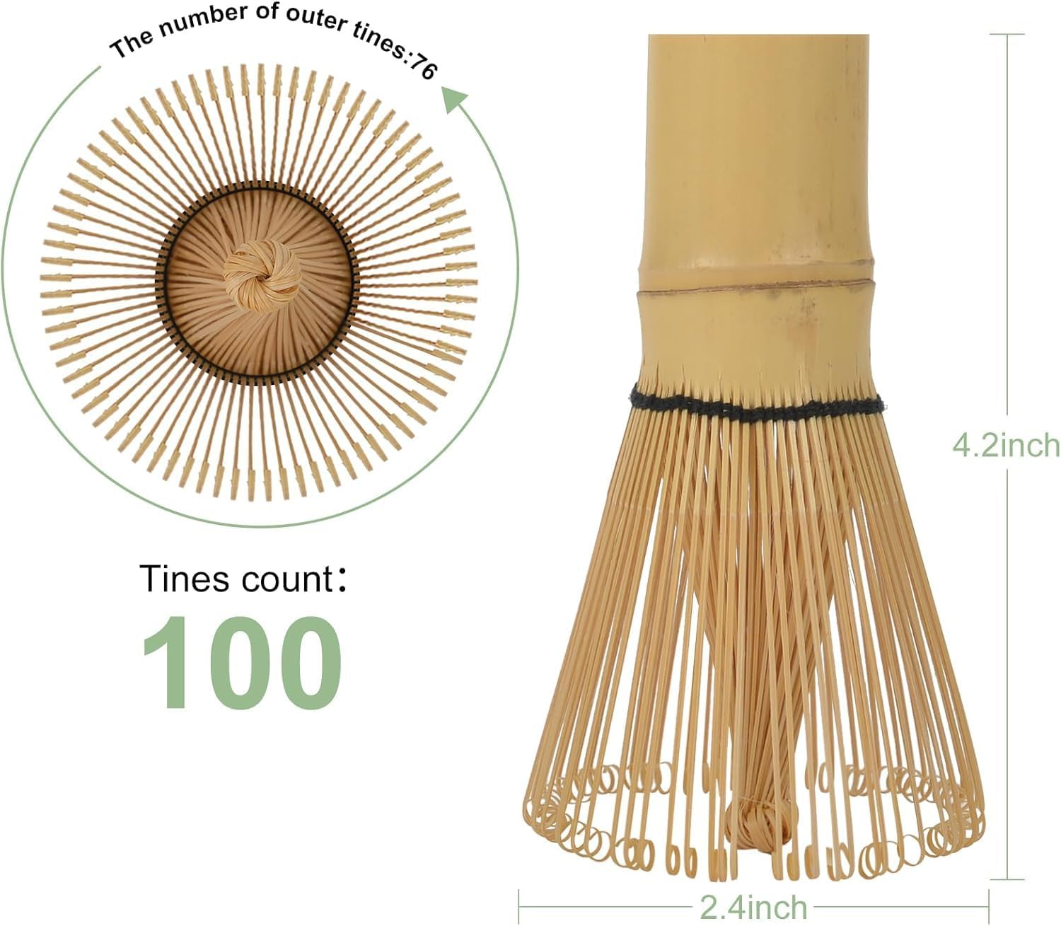 Handcrafted Bamboo Matcha Whisk, Myrthra Traditional Japanese Chasen Stirrer-Japanese Matcha Whisk image number 1