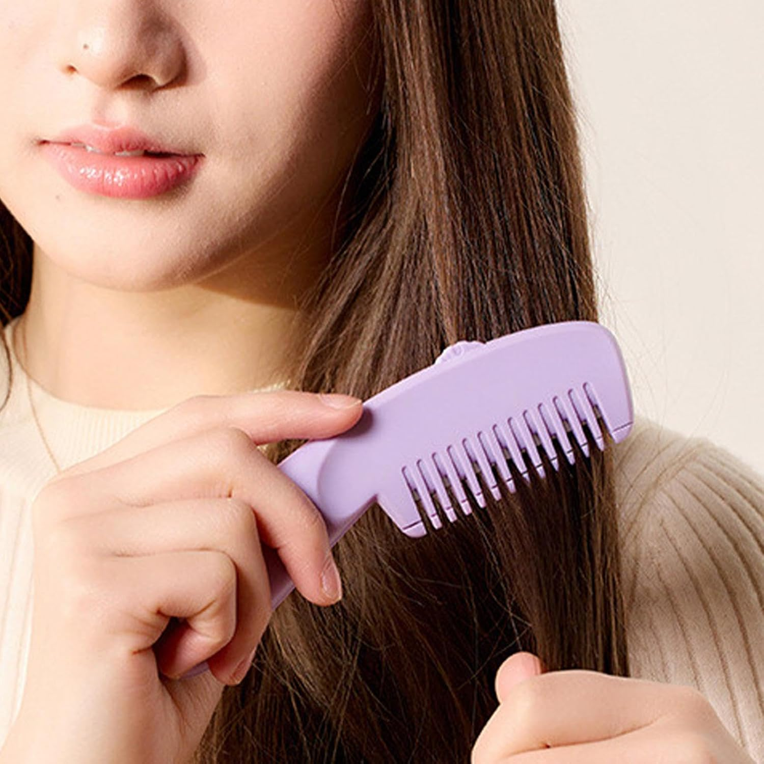 Tuxuseo Hair Thinning Comb, Hair Cutting Comb, Multifunctional Texturising Hair Cutting Thinning Comb, Pony Trimmer, Portable Women Styling Accessories for Smooth Look for Families image number 5