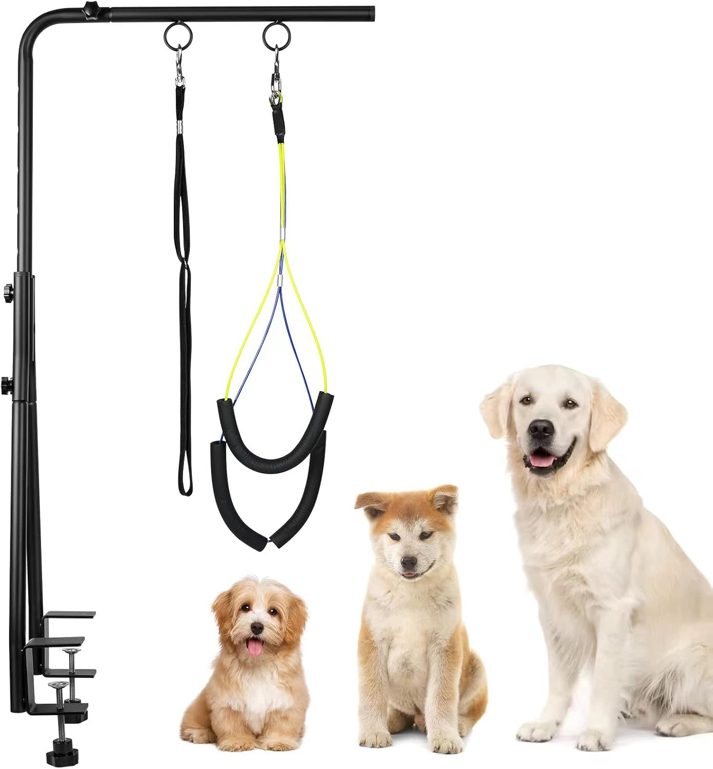 Wegxy Dog Grooming Arm, 35" Height Adjustable with Double Clamp for Small & Medium Dogs, Grooming Loop Noose & No-Sit Haunch Holder image number 1