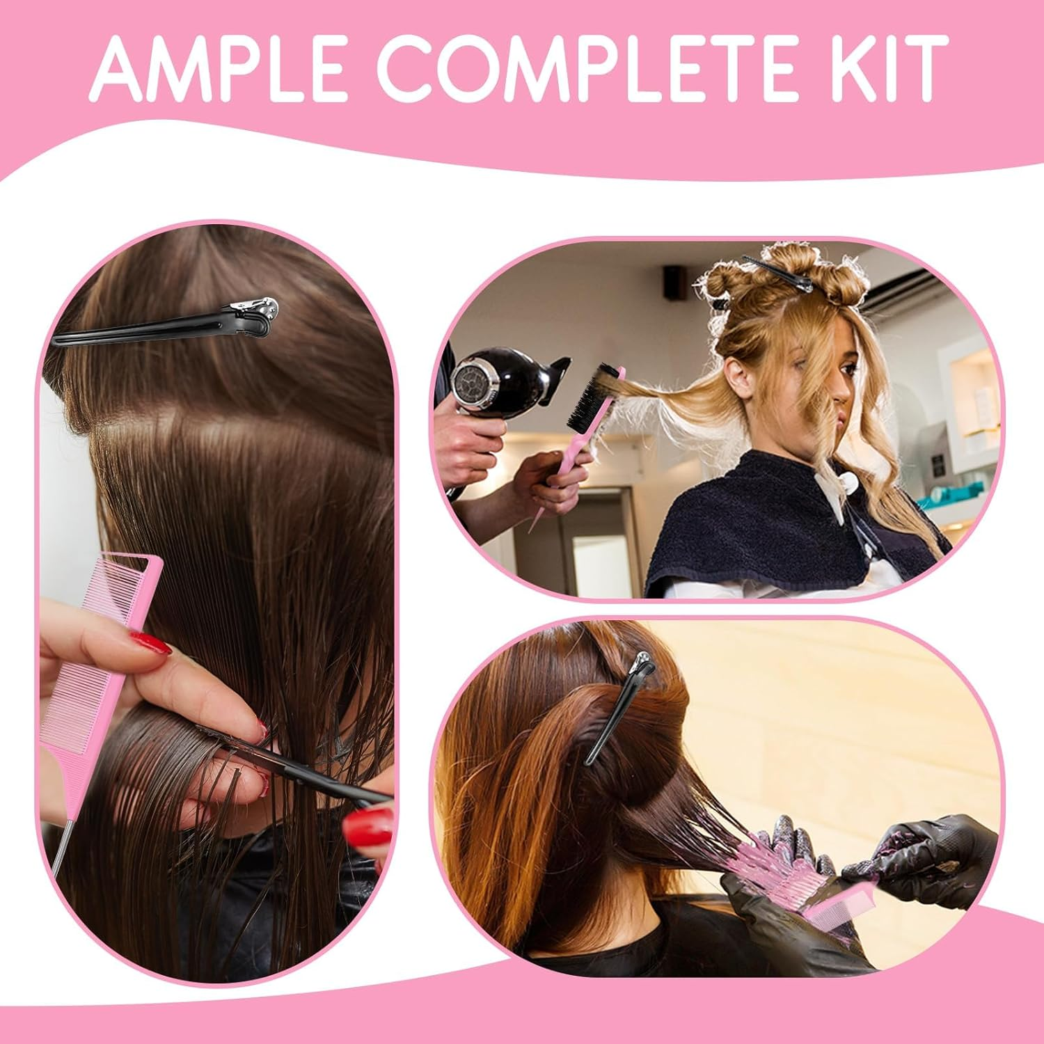 Sularpek 12PCS Sectioning Hair Clips for Styling + 3PCS Comb, Hair Grips for Women, Slick Back Brush Set, Salon and Home Hairdressing Clips(Black)