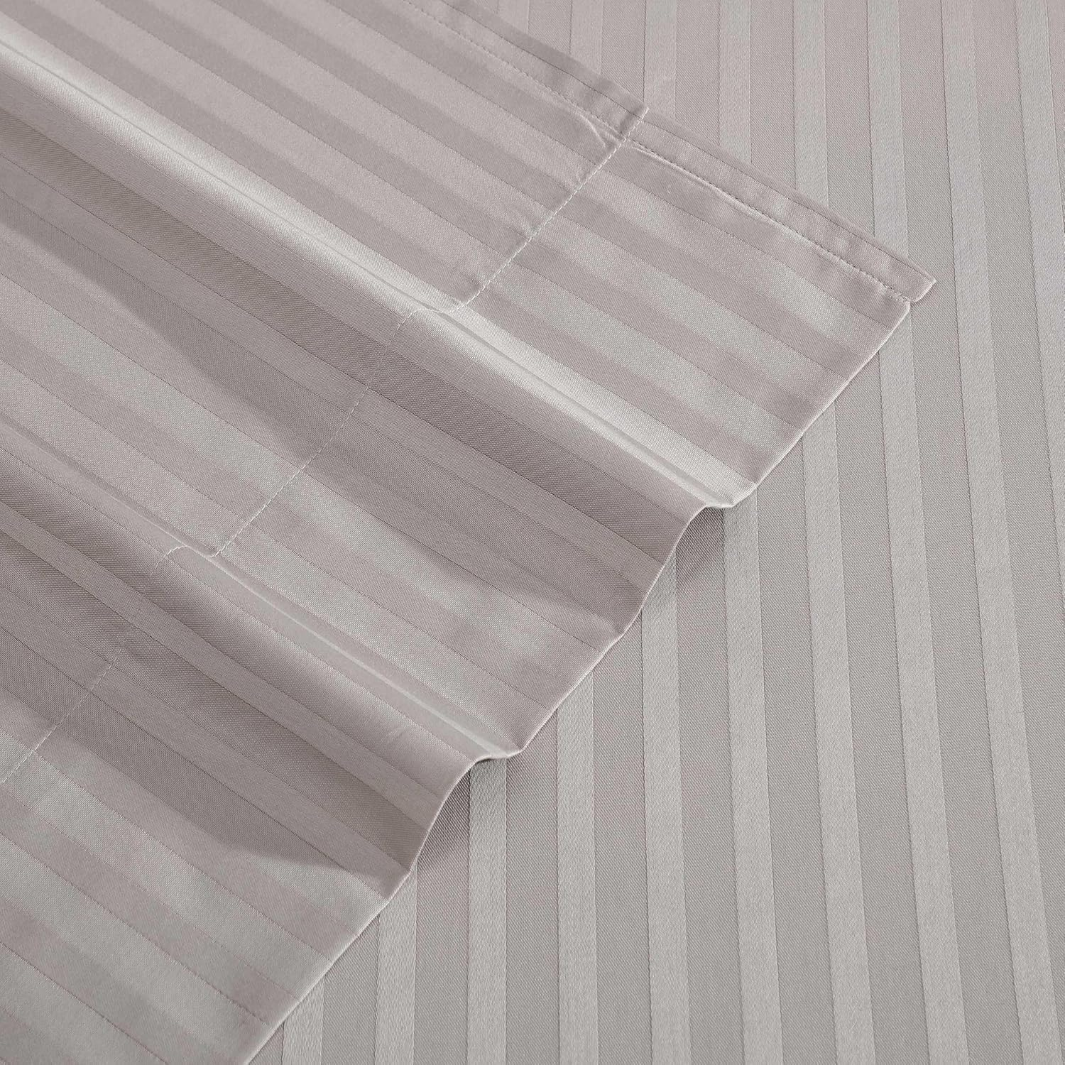 Vera Wang - Queen Sheet Set, Super Soft & Breathable Premium Cotton Bedding with Matching Shams, Fade Resistant, Striped Bedding Set (Dobby Stripe Brown, Queen)