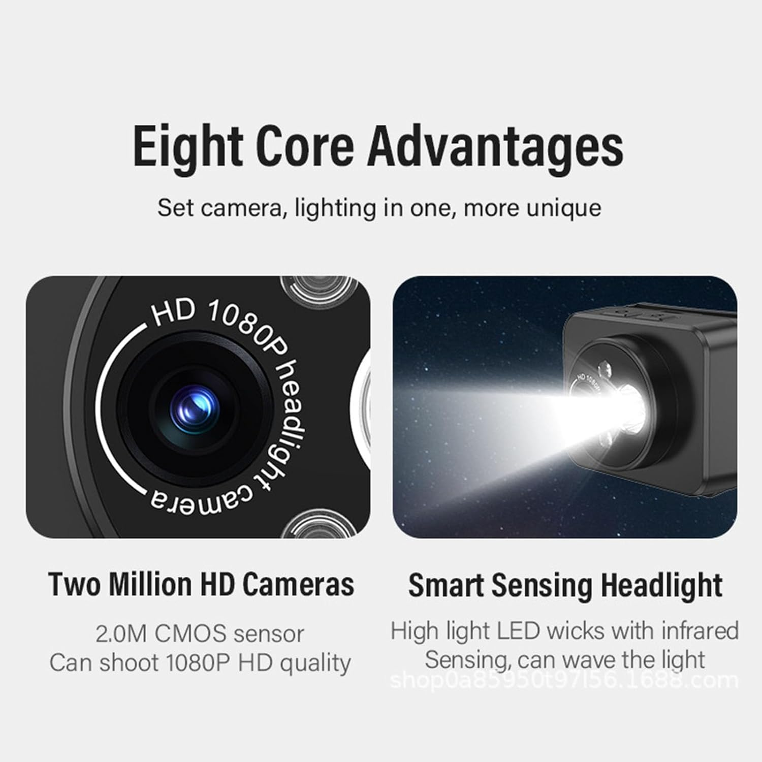 MENDUNER Head Mounted Action Cameras, 2MP 1080P Adjustable Video Recording Camera with LED Headlamp, Wearable Body Video Camera for Night Outdoor Sports (32G)