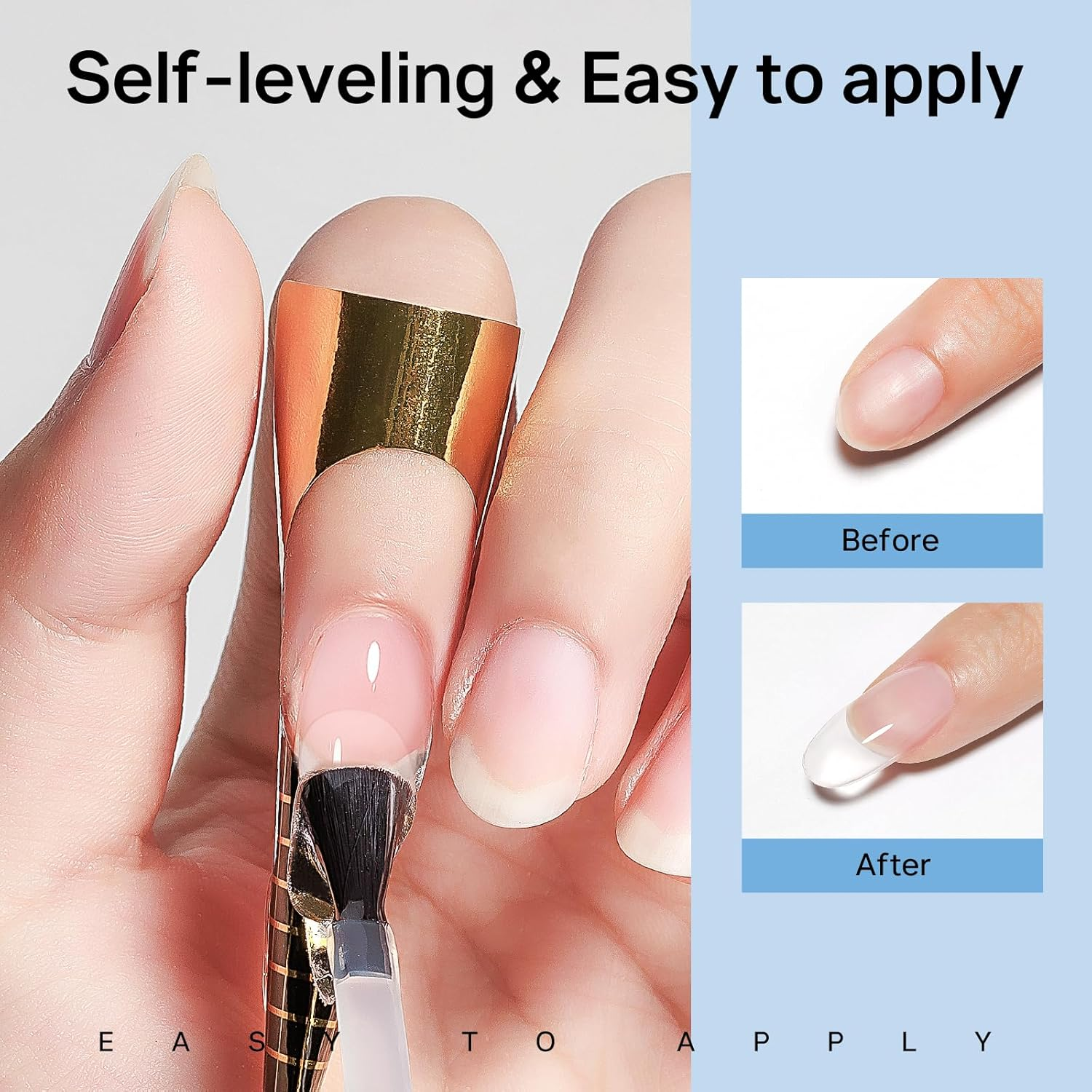 MIZHSE Builder Gel for Nails, 8-In-1 Clear Hard Builder Nail Gel Strengthener Gel Thickening Extension Rhinestone Glue in a Bottle for Nail Salon LED & U V Lamp Needed 16Ml image number 1