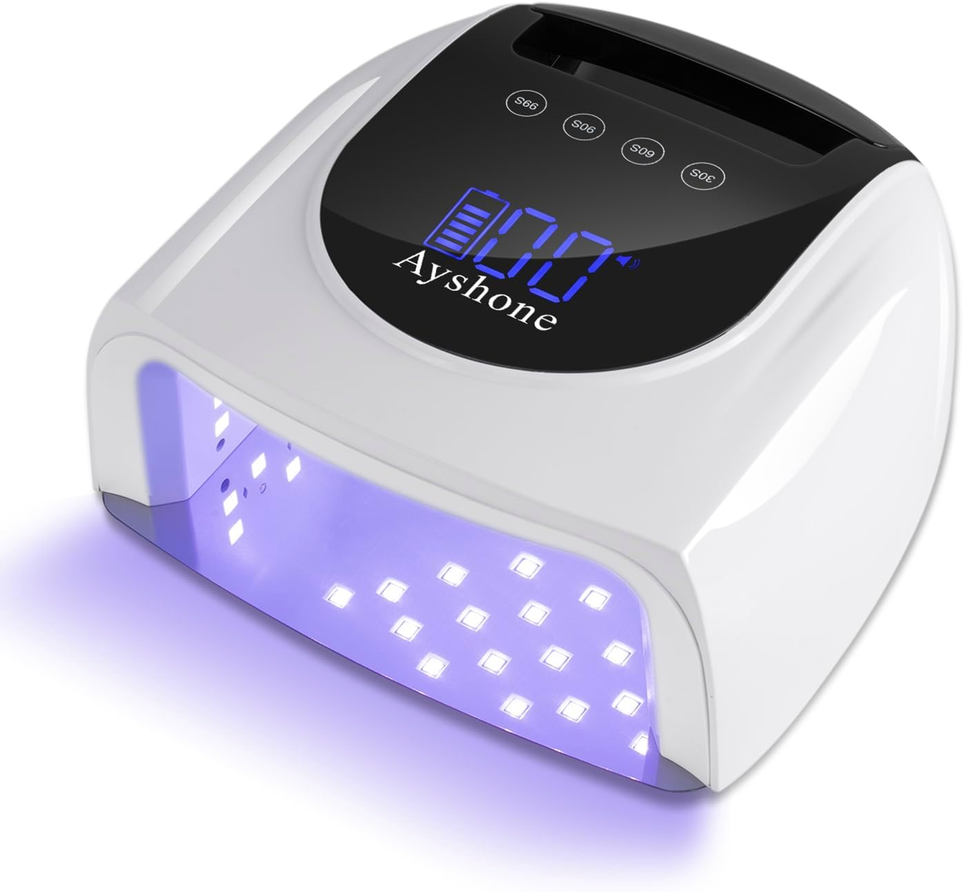 Ayshone Cordless Rechargeable UV Nail Lamp,96W UV Light for Gel Nails with Metal Base,Professional Fast Charger Curing Lamp,4 Timer Setting and Smart Sensor(Gradient Purple)