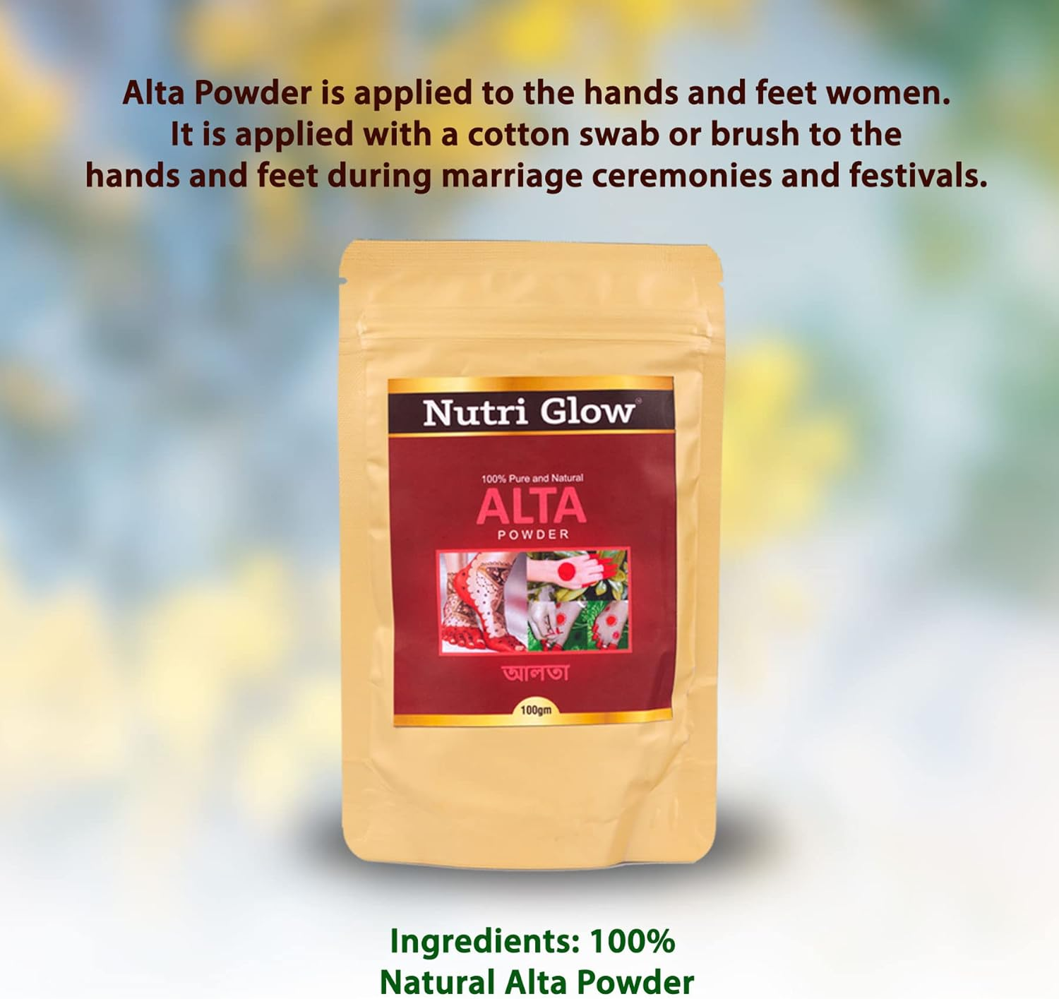Nutri Glow | ALTA POWDER | 3.53 Oz (100 G) | Resealable Air Tight Pouch image number 1