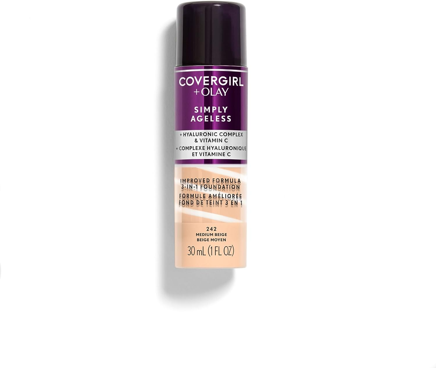 Covergirl+Olay Simply Ageless 3-In-1 Liquid Foundation, 60 Grams, Medium Beige