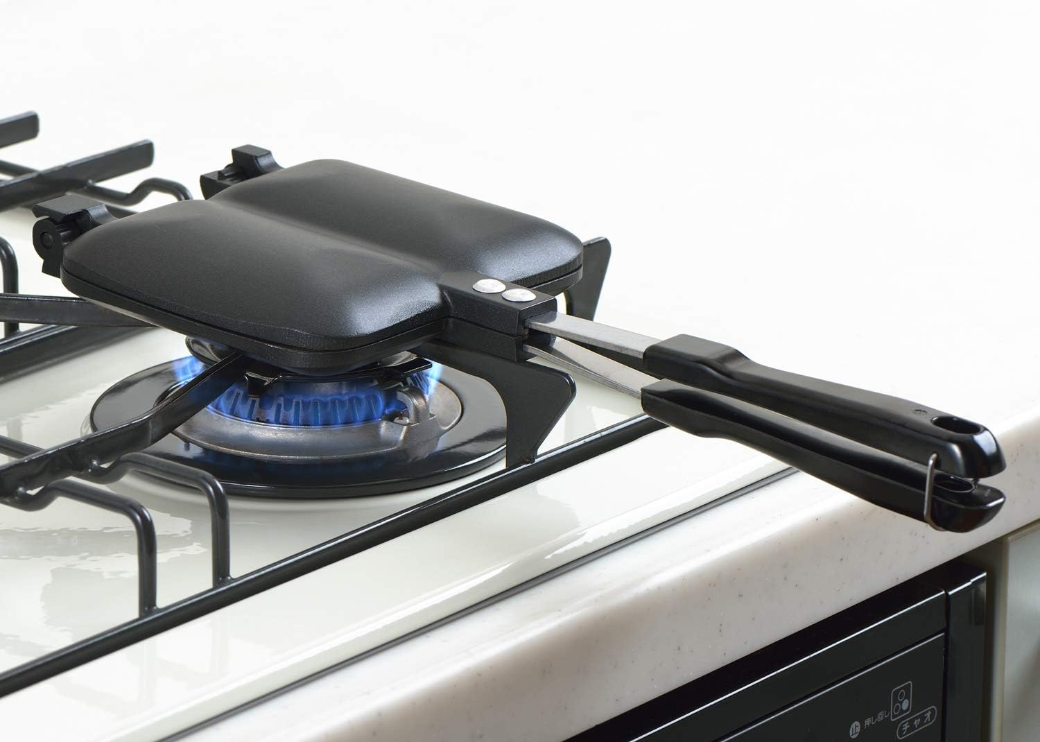 Yoshikawa SJ2703 Hot Sandwich Maker, for Gas Stoves, Double, Total Width 5.5 X Total Length 13.4 X Height 1.3 Inches (14 X 34 X 3.2 Cm), Black, Outdoor, Camping image number 5