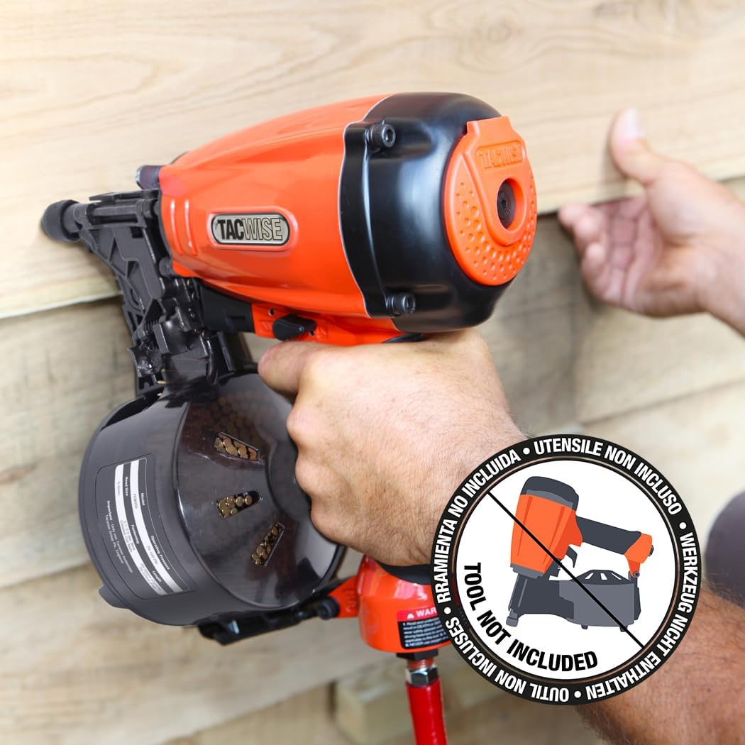 TACWISE 1795 Type 2.1/38Mm Galvanised Spherical Coil Nails Diamond Tip Ring Shank 16&deg; Inclined Wire Bound Pack of 5400 image number 1