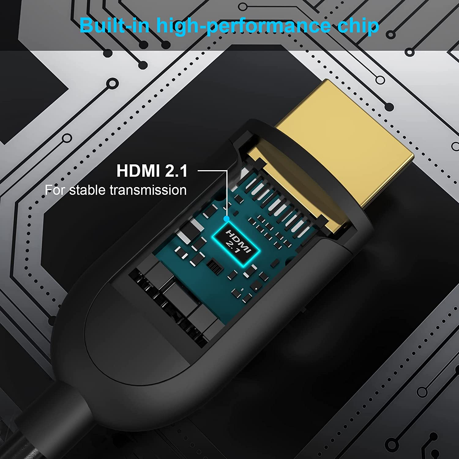 Huan Fiber Optic HDMI Cable 15M, 8K 48Gbps Ultra High Speed HDMI 2.1 Cable 8K@60Hz 4K@120Hz, Support Earc RTX 3090 HDCP 2.2&2.3 Dolby Compatible with PS5, Xbox Series X, Roku/Fire/Sony/Lg CX TV image number 4