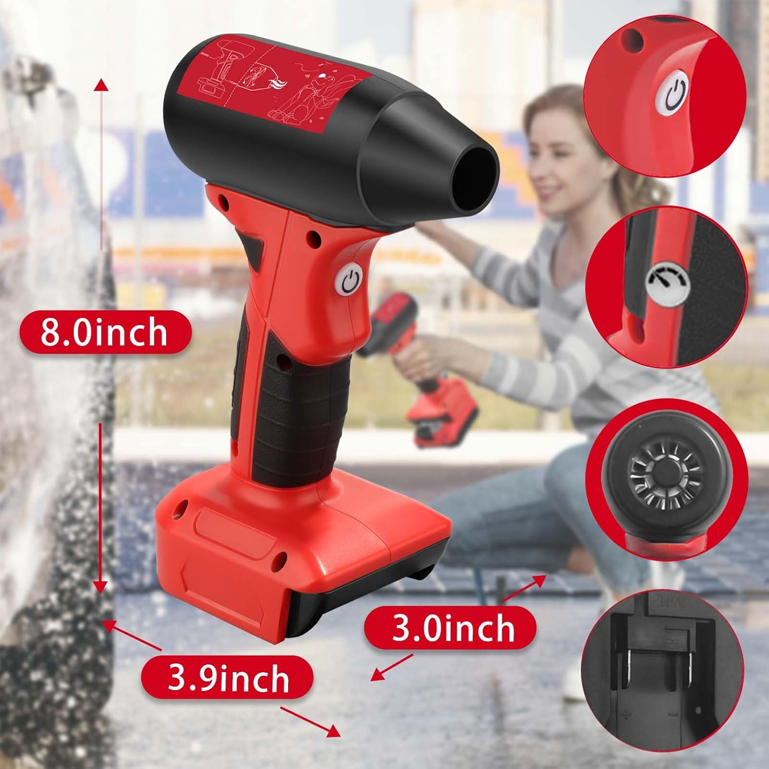 Jet Dry Blower for Milwaukee M18, Compatible with Milwaukee 18V Lithium Battery,Super Turbo Violent,Mini Turbo Jet Fan, Battery Blower, Useless Stuff Jetfan, Air Duster for Drying, Cleaning