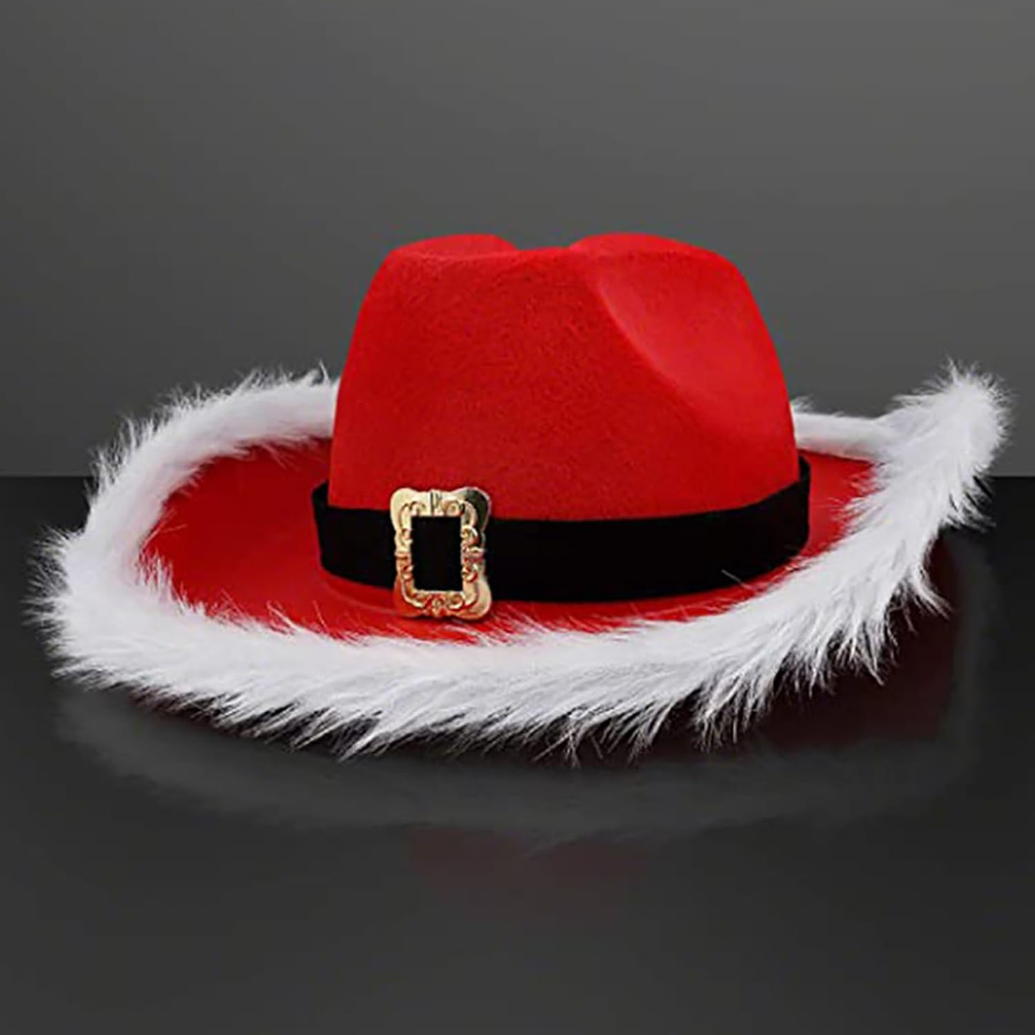Santa Cowboy Hat | Christmas Western Costume Accessories, Cosplay Prop for Santa and Cowboy Costumes - Borato