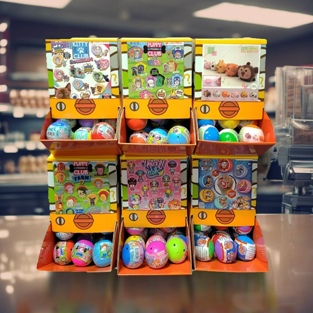 [40 Capsules] 4.3Cm Glitter Cute Rubber Duck & 50Mm Capsules in Display Box, Cute Animals Plastic Bath Toys, Idea for Counter Sales, Ideal Party Souvenir Kids Boys Girls Christmas Birthday Gifts Lot image number 1