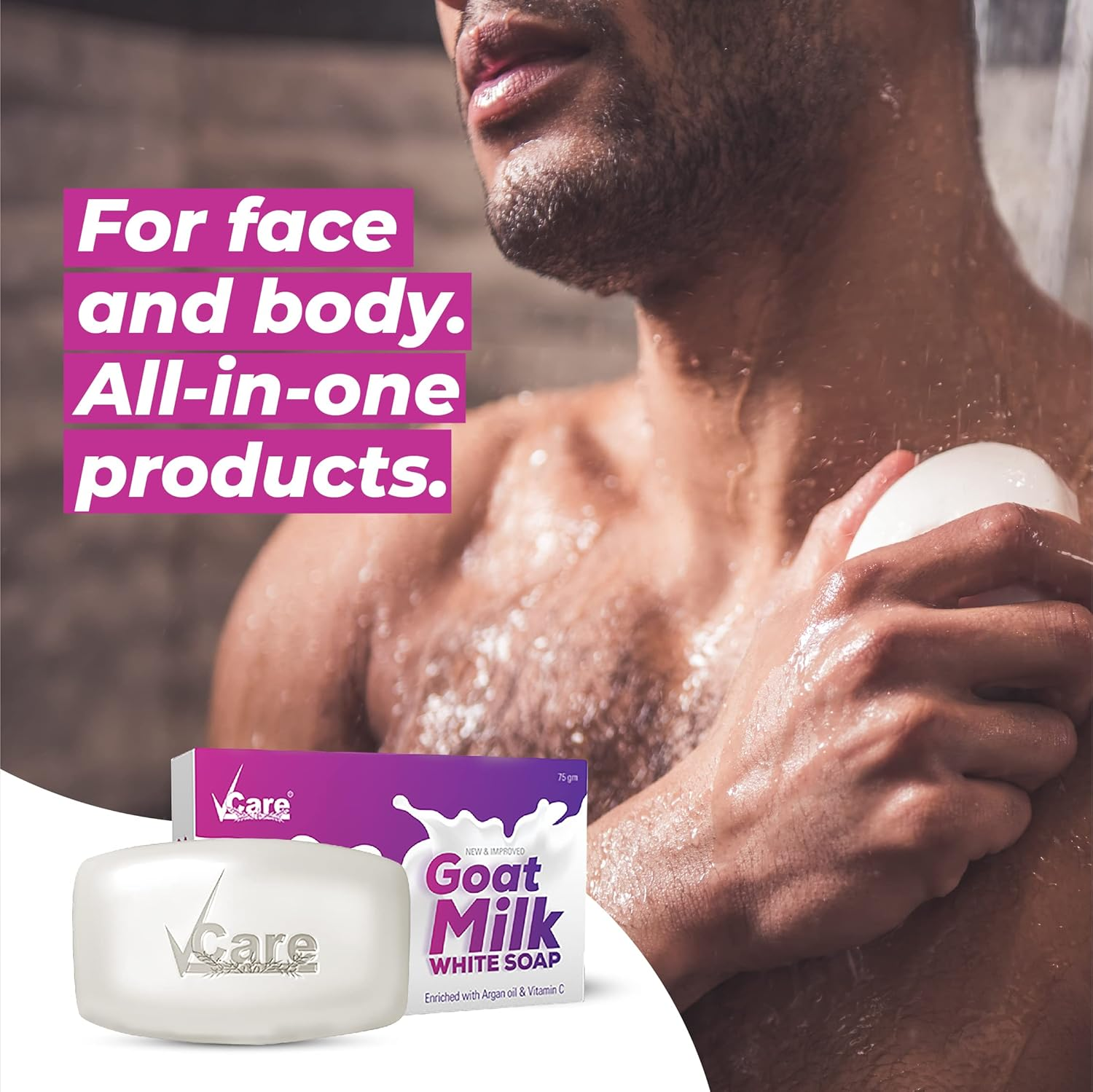 Vcare Goat Milk Soap 75G, Pack of 3 image number 6